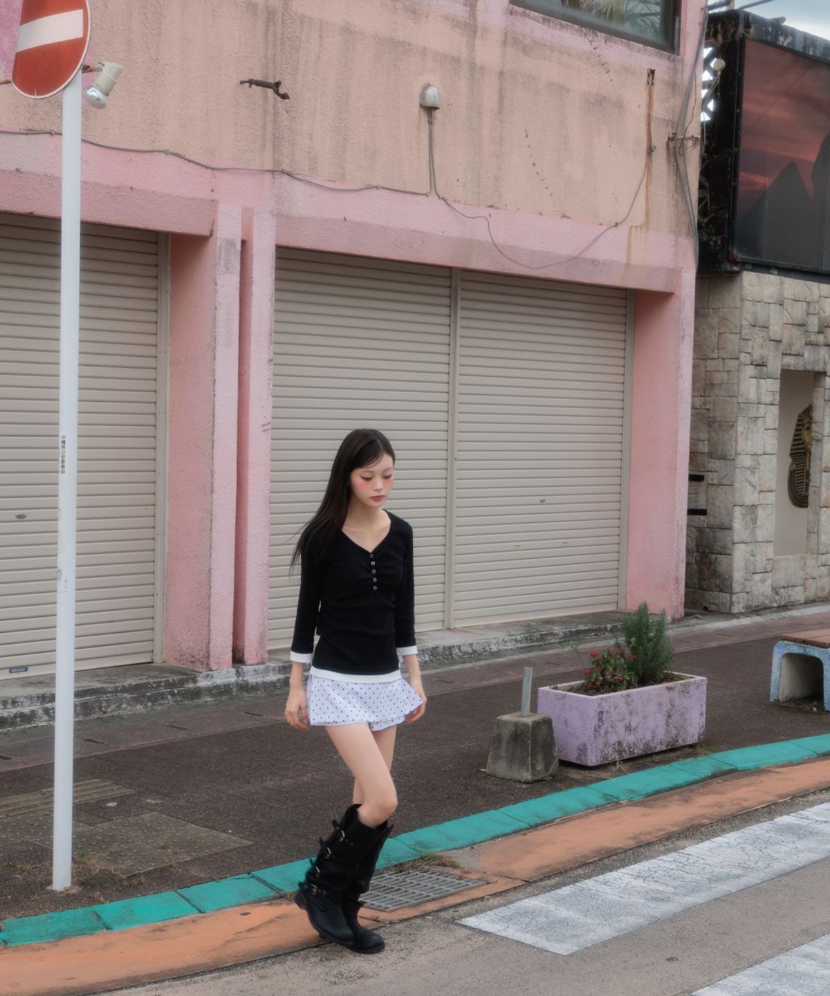 로제프란츠(ROSEFRANTZ) Shirring Button Layered Long Sleeve [Black]