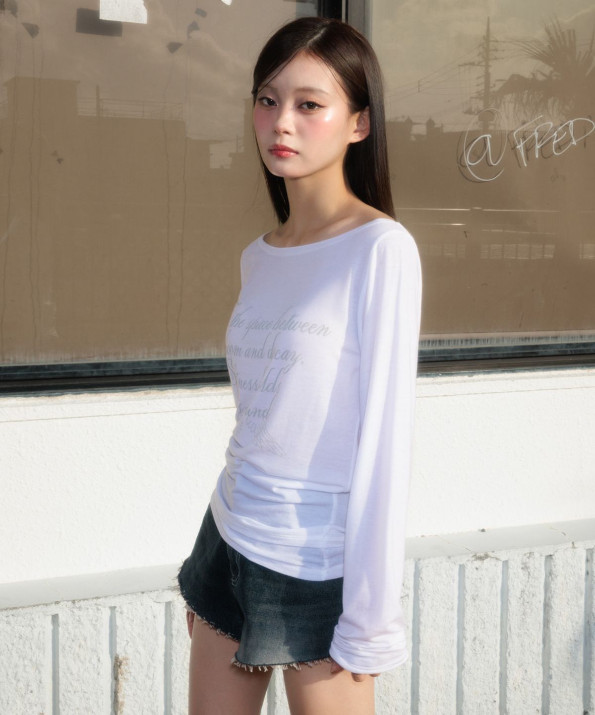 로제프란츠(ROSEFRANTZ) Lettering Angel Long Sleeve [Ivory]