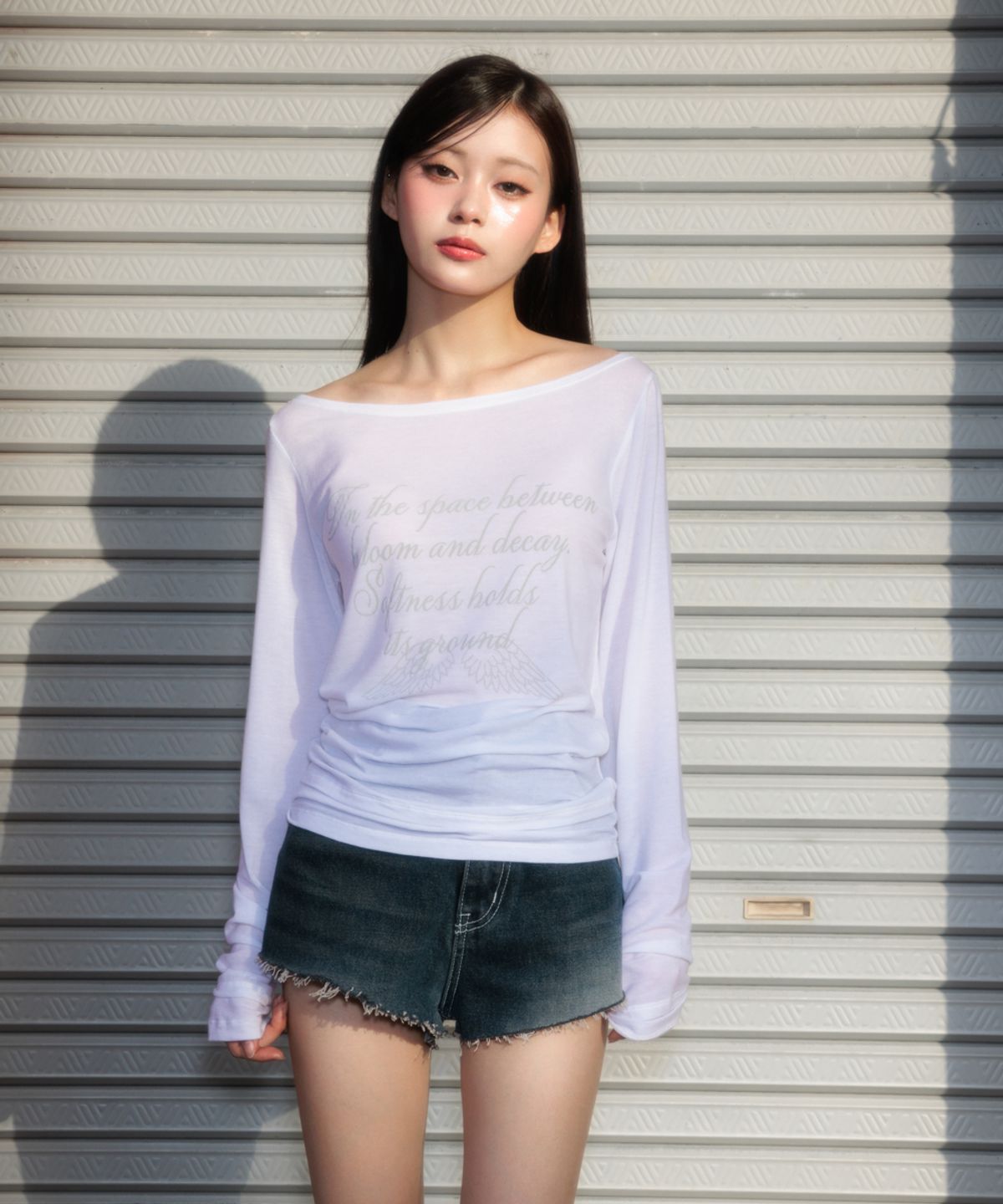 로제프란츠(ROSEFRANTZ) Lettering Angel Long Sleeve [Ivory]
