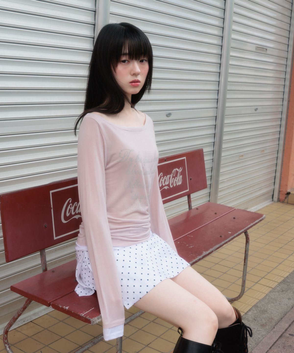 로제프란츠(ROSEFRANTZ) Lettering Angel Long Sleeve [Pink]