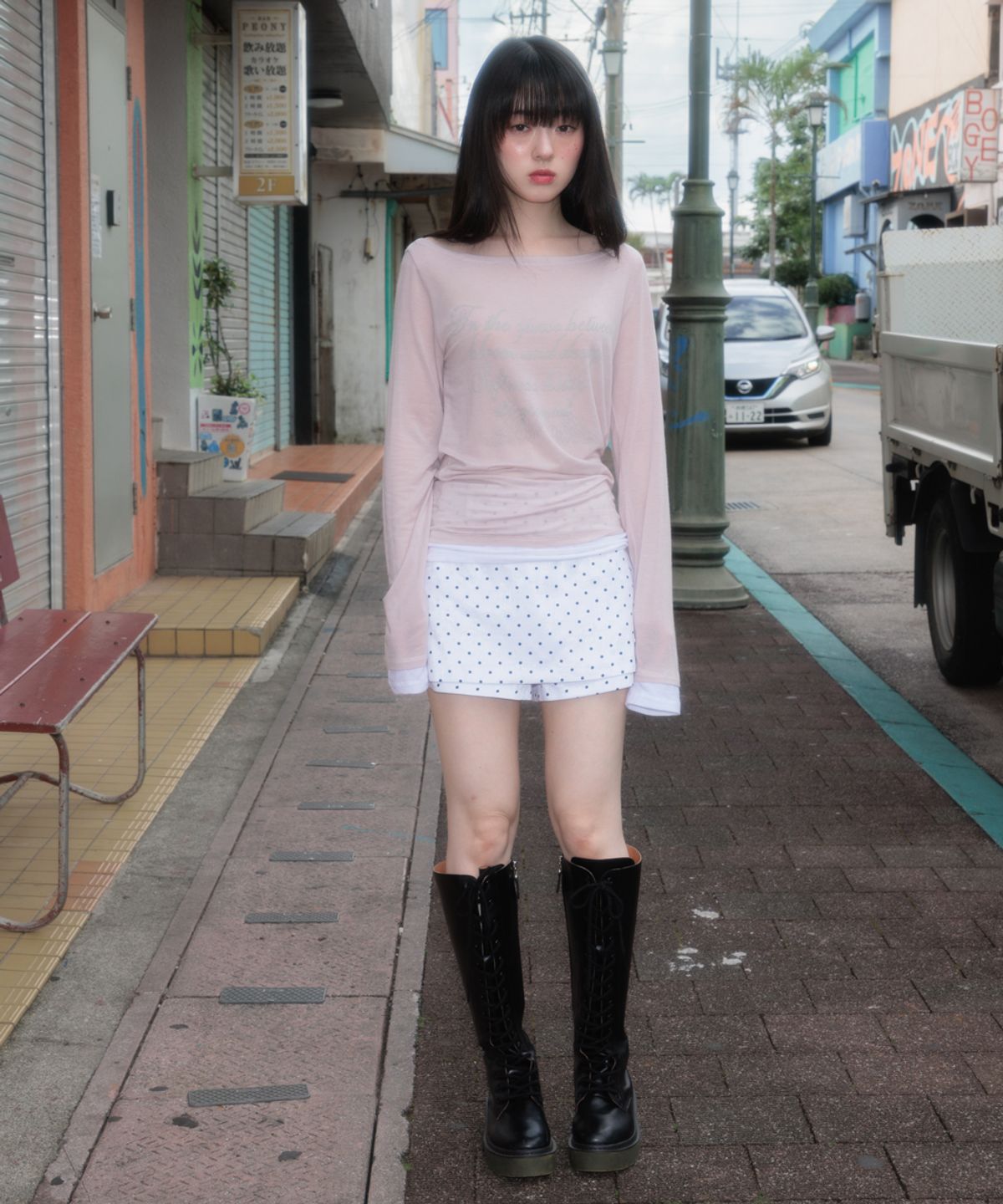 로제프란츠(ROSEFRANTZ) Lettering Angel Long Sleeve [Pink]