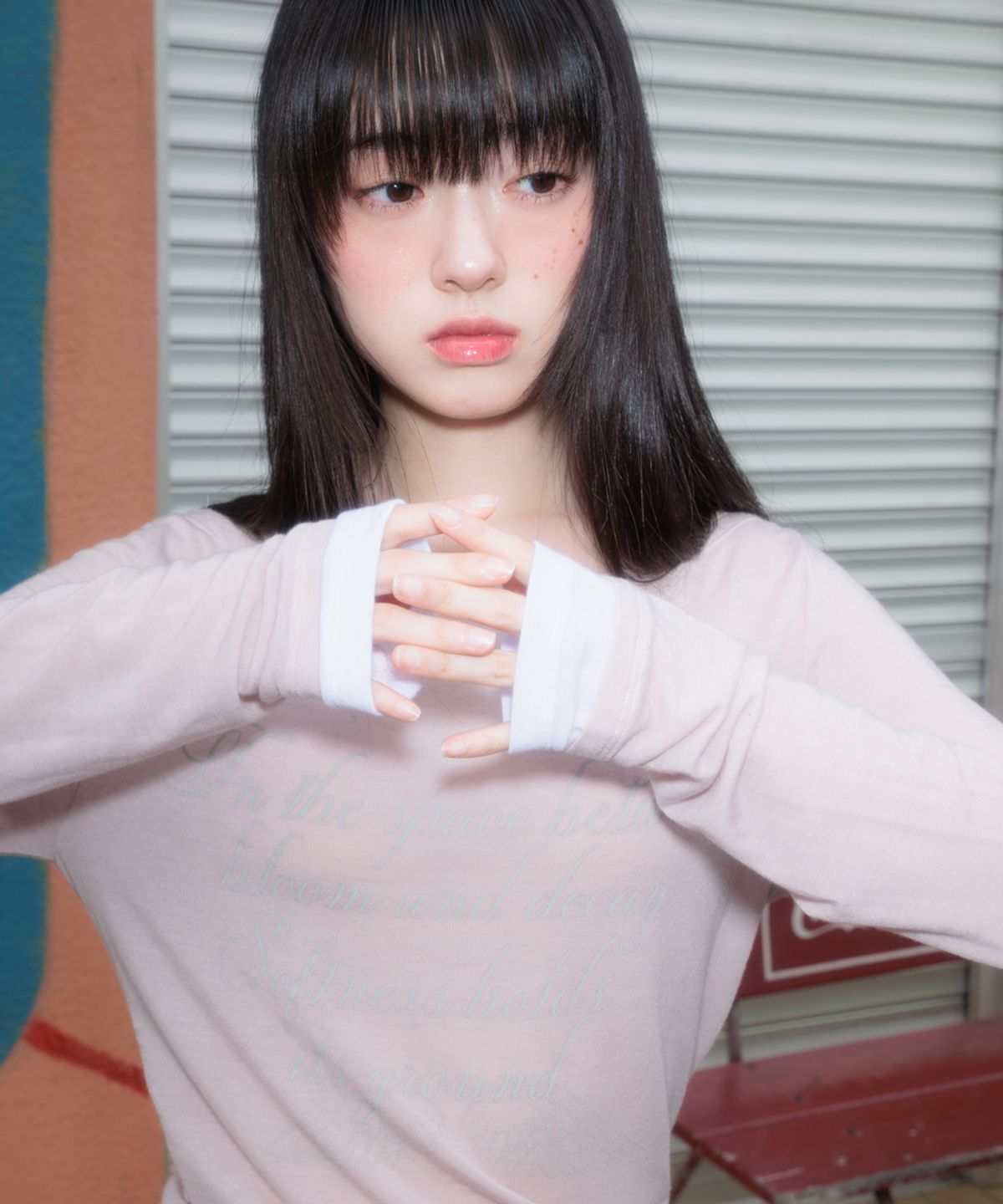 로제프란츠(ROSEFRANTZ) Lettering Angel Long Sleeve [Pink]