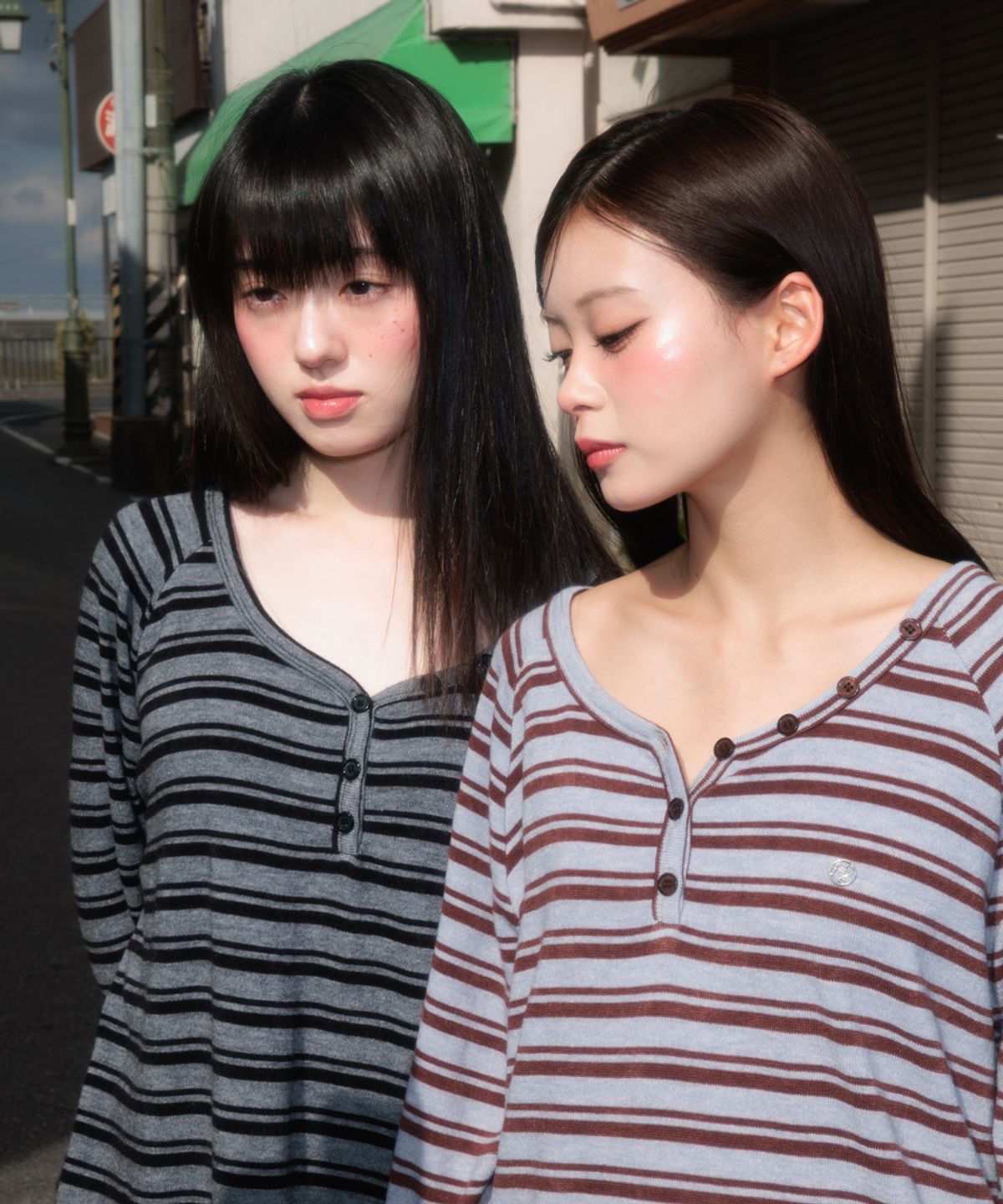 로제프란츠(ROSEFRANTZ) Stripe Button Long Sleeve [Blue]