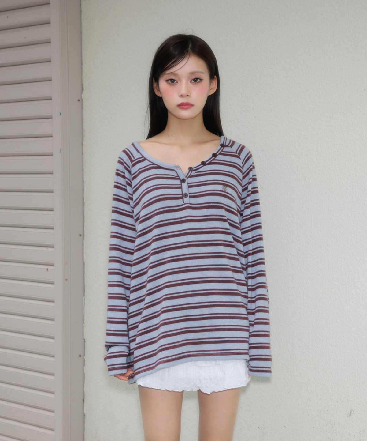 로제프란츠(ROSEFRANTZ) Stripe Button Long Sleeve [Blue]