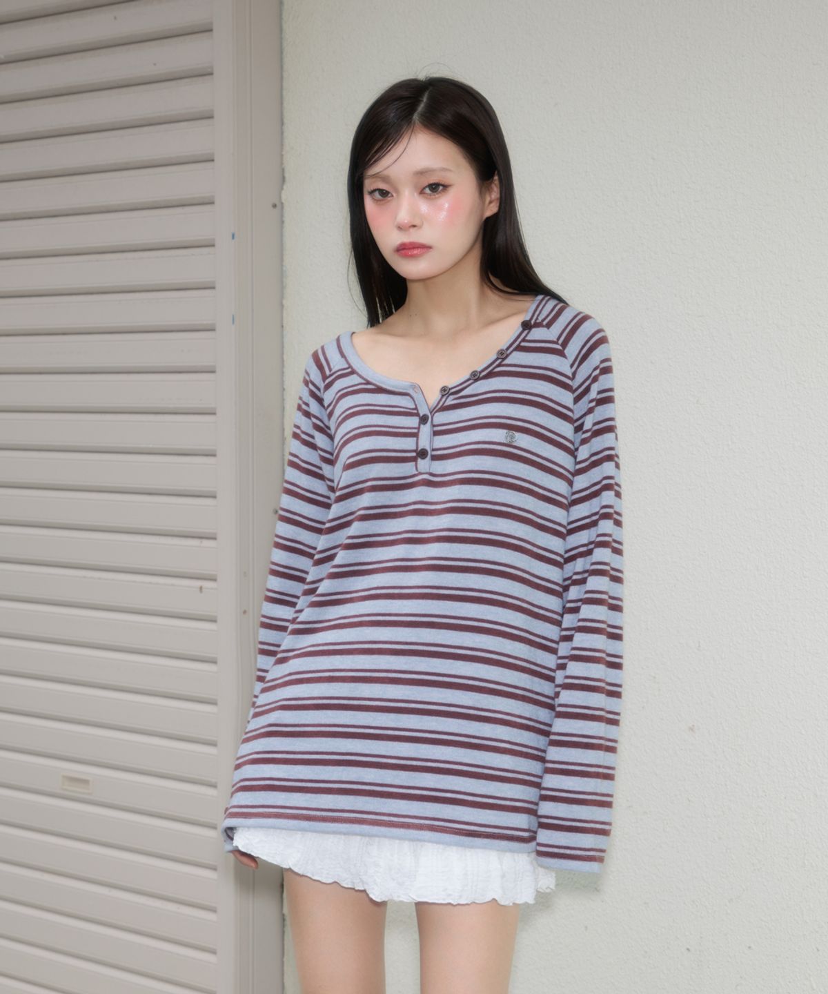로제프란츠(ROSEFRANTZ) Stripe Button Long Sleeve [Blue]