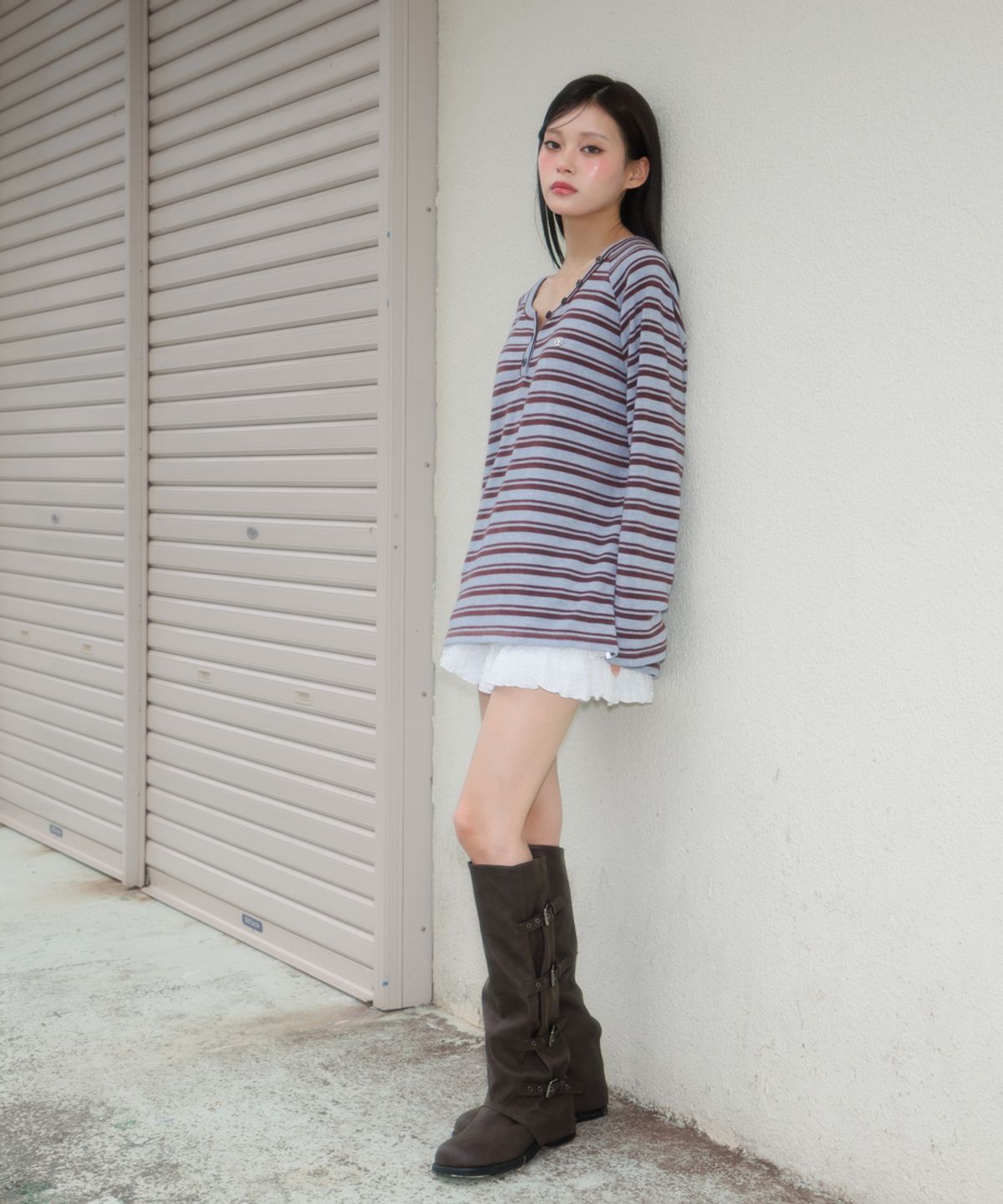 로제프란츠(ROSEFRANTZ) Stripe Button Long Sleeve [Blue]