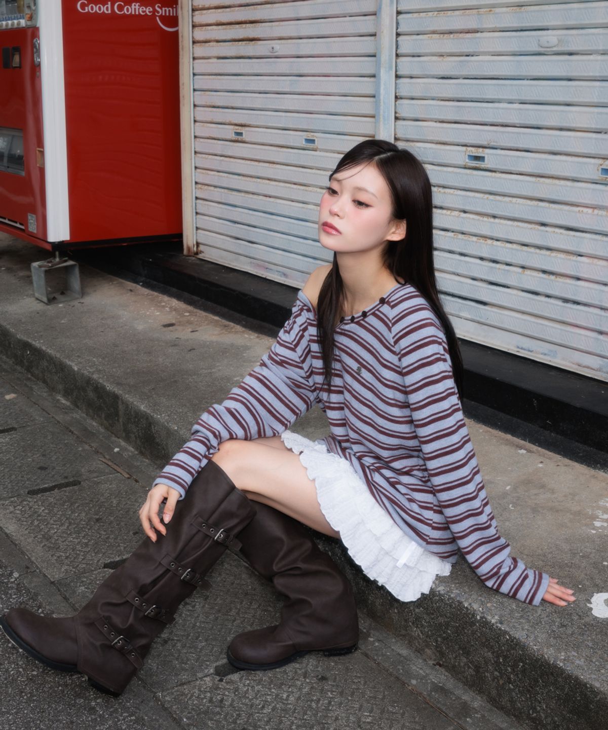 로제프란츠(ROSEFRANTZ) Stripe Button Long Sleeve [Blue]