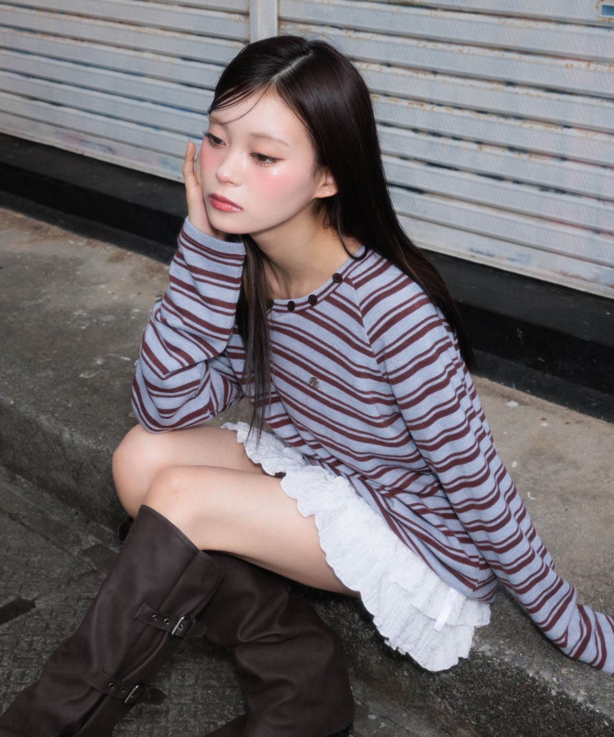 로제프란츠(ROSEFRANTZ) Stripe Button Long Sleeve [Blue]
