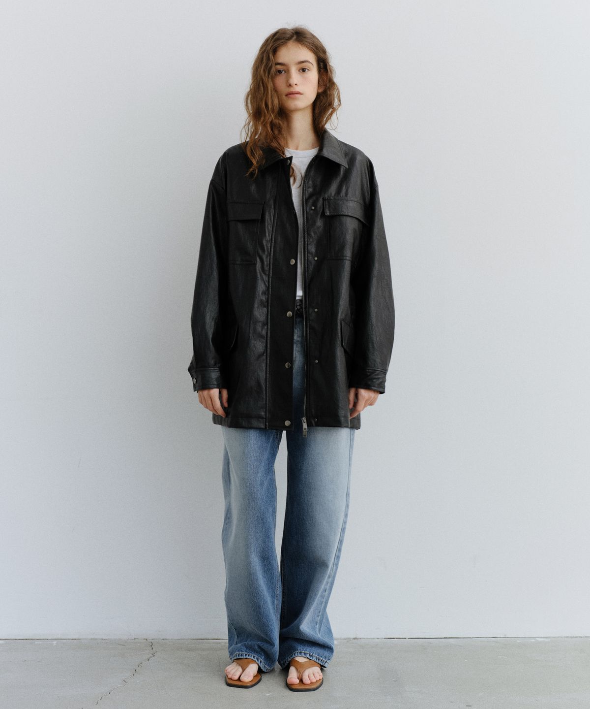 유라고(URAGO) Safari half leather jacket