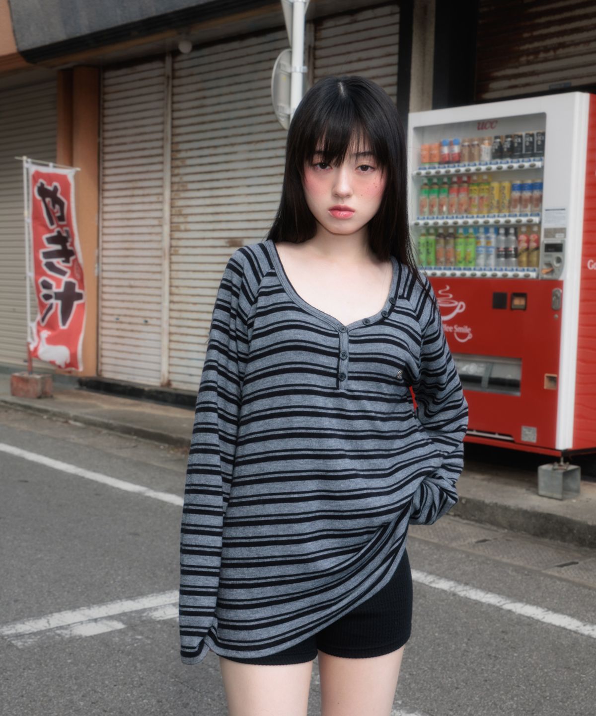 로제프란츠(ROSEFRANTZ) Stripe Button Long Sleeve [Black]