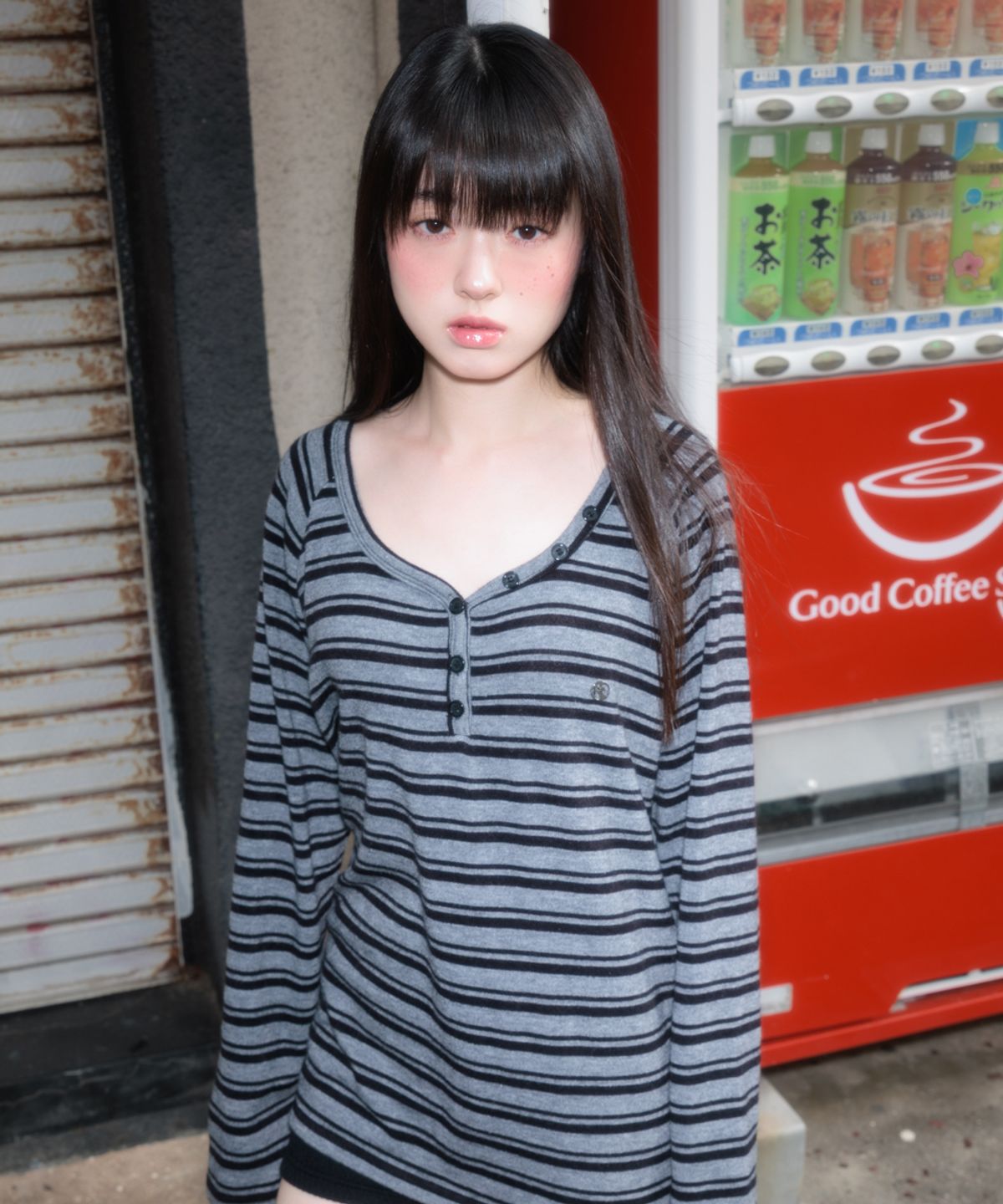 로제프란츠(ROSEFRANTZ) Stripe Button Long Sleeve [Black]
