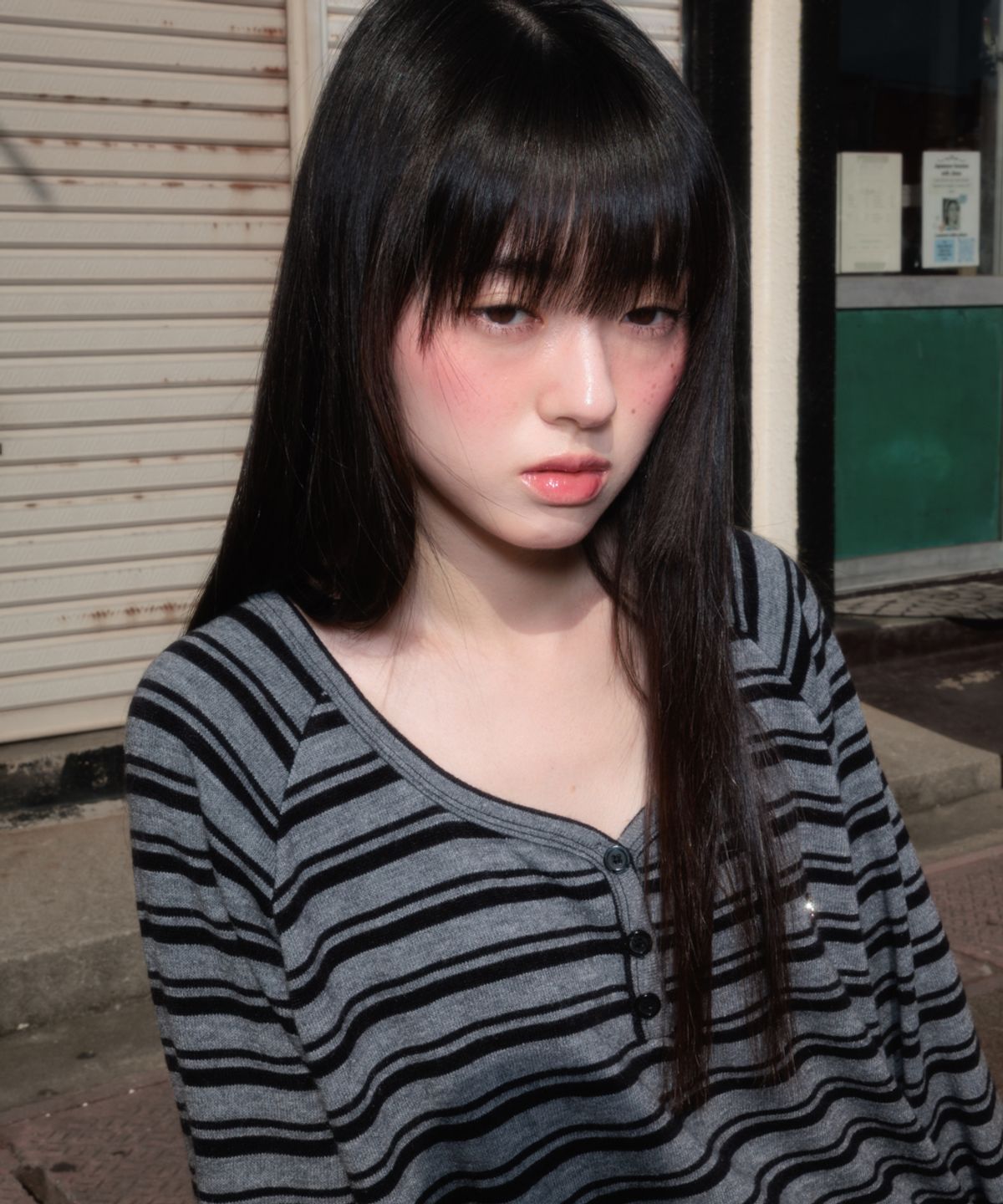 로제프란츠(ROSEFRANTZ) Stripe Button Long Sleeve [Black]