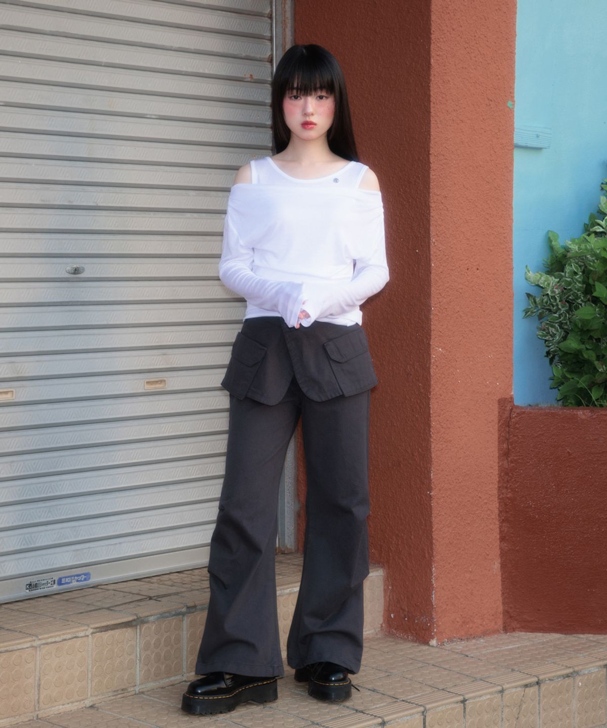 로제프란츠(ROSEFRANTZ) Layered Shirring Long Sleeve [Ivory]