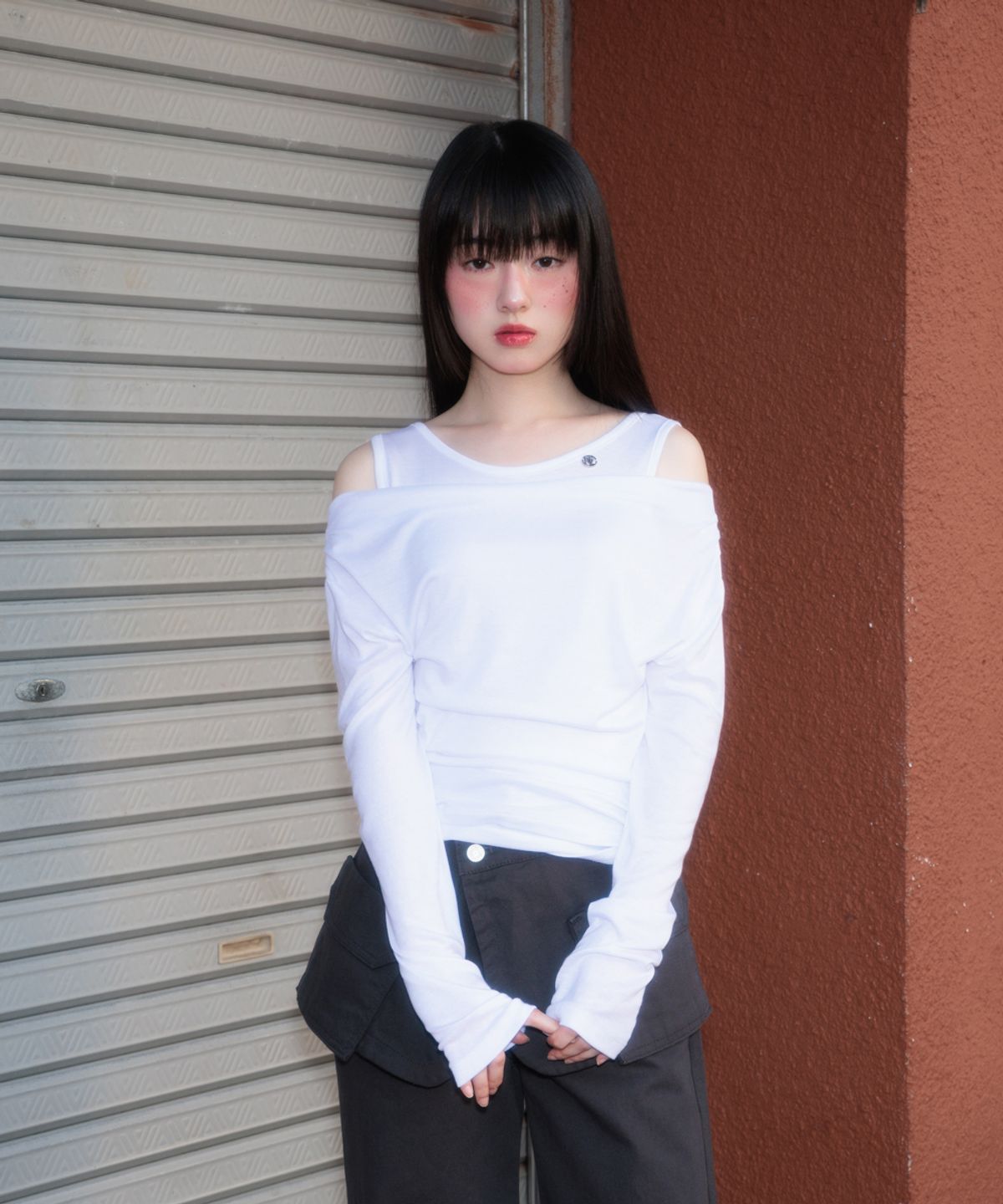 로제프란츠(ROSEFRANTZ) Layered Shirring Long Sleeve [Ivory]