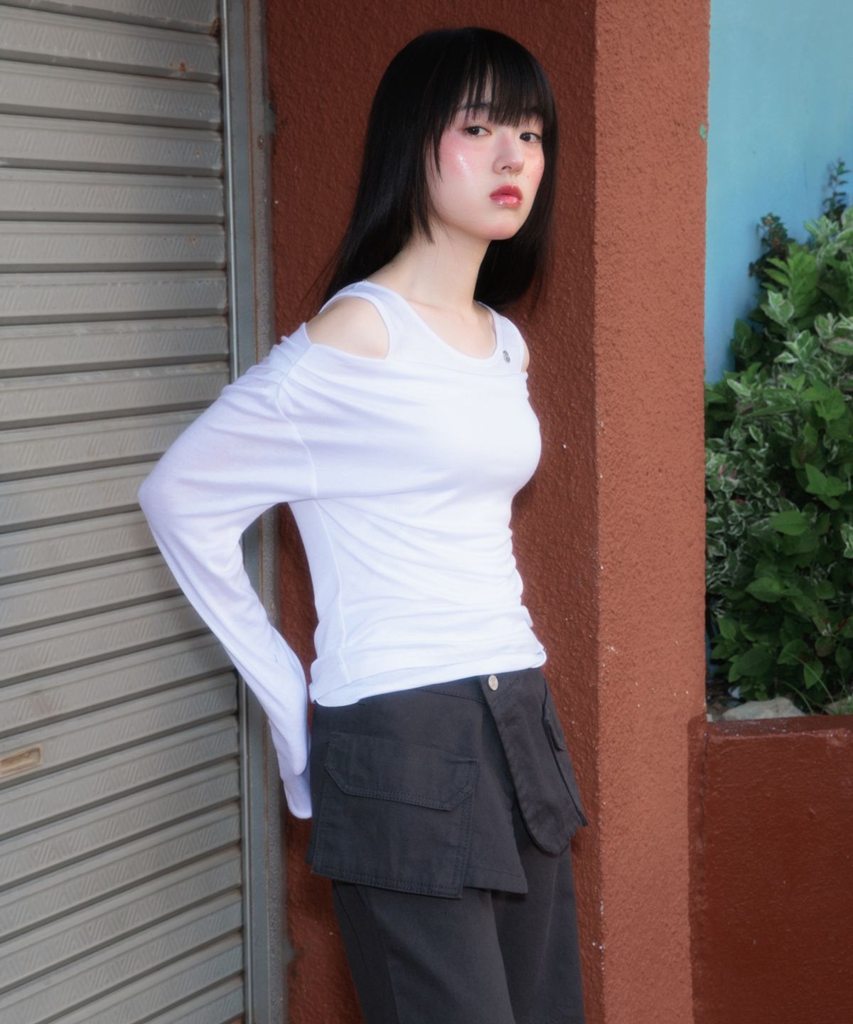 로제프란츠(ROSEFRANTZ) Layered Shirring Long Sleeve [Ivory]
