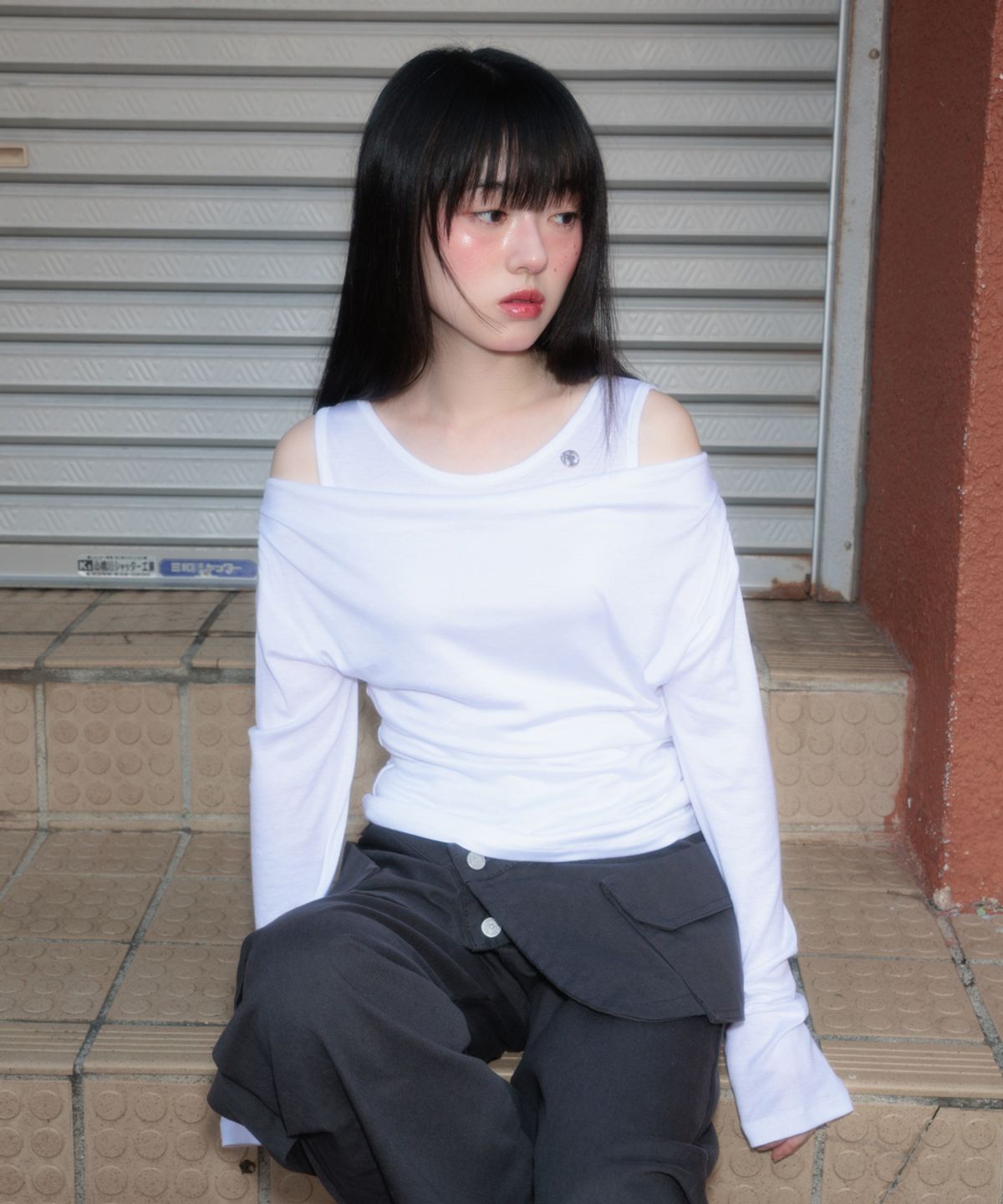 로제프란츠(ROSEFRANTZ) Layered Shirring Long Sleeve [Ivory]