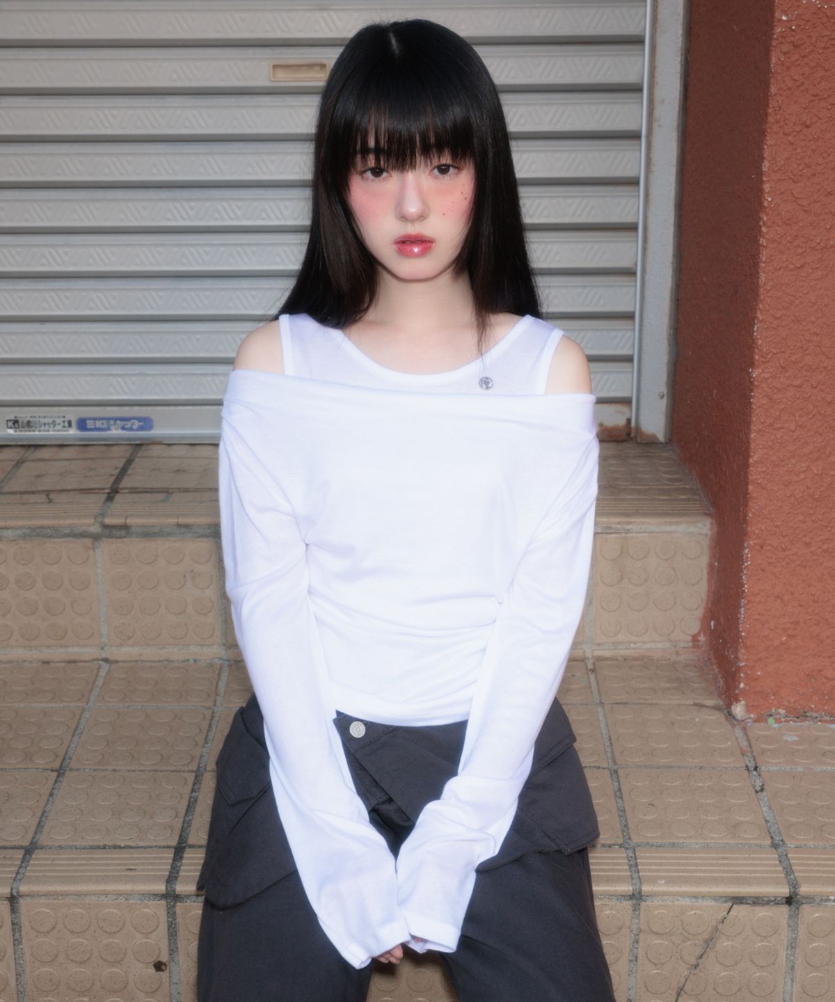 로제프란츠(ROSEFRANTZ) Layered Shirring Long Sleeve [Ivory]