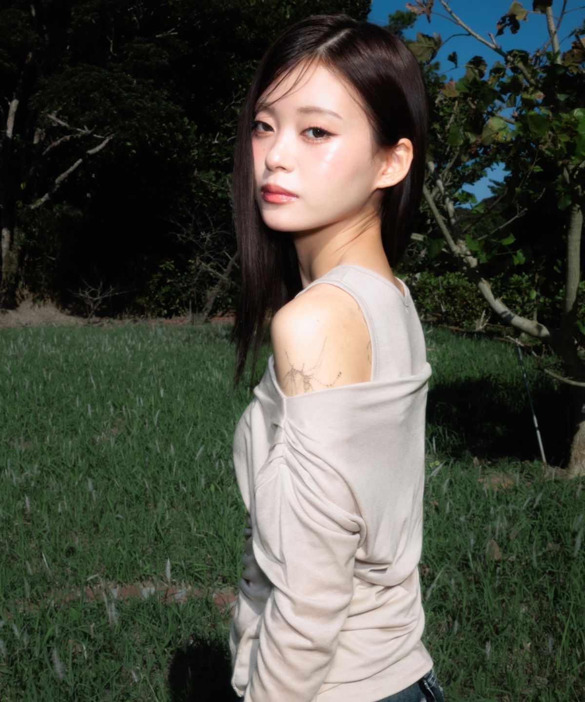 로제프란츠(ROSEFRANTZ) Layered Shirring Long Sleeve [Beige]