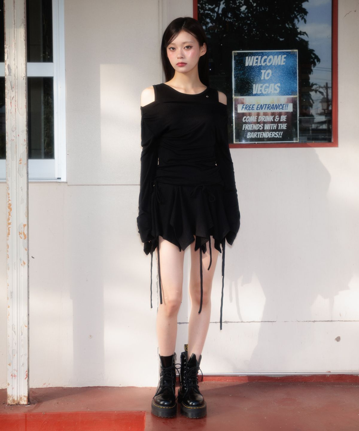 로제프란츠(ROSEFRANTZ) Layered Shirring Long Sleeve [Black]