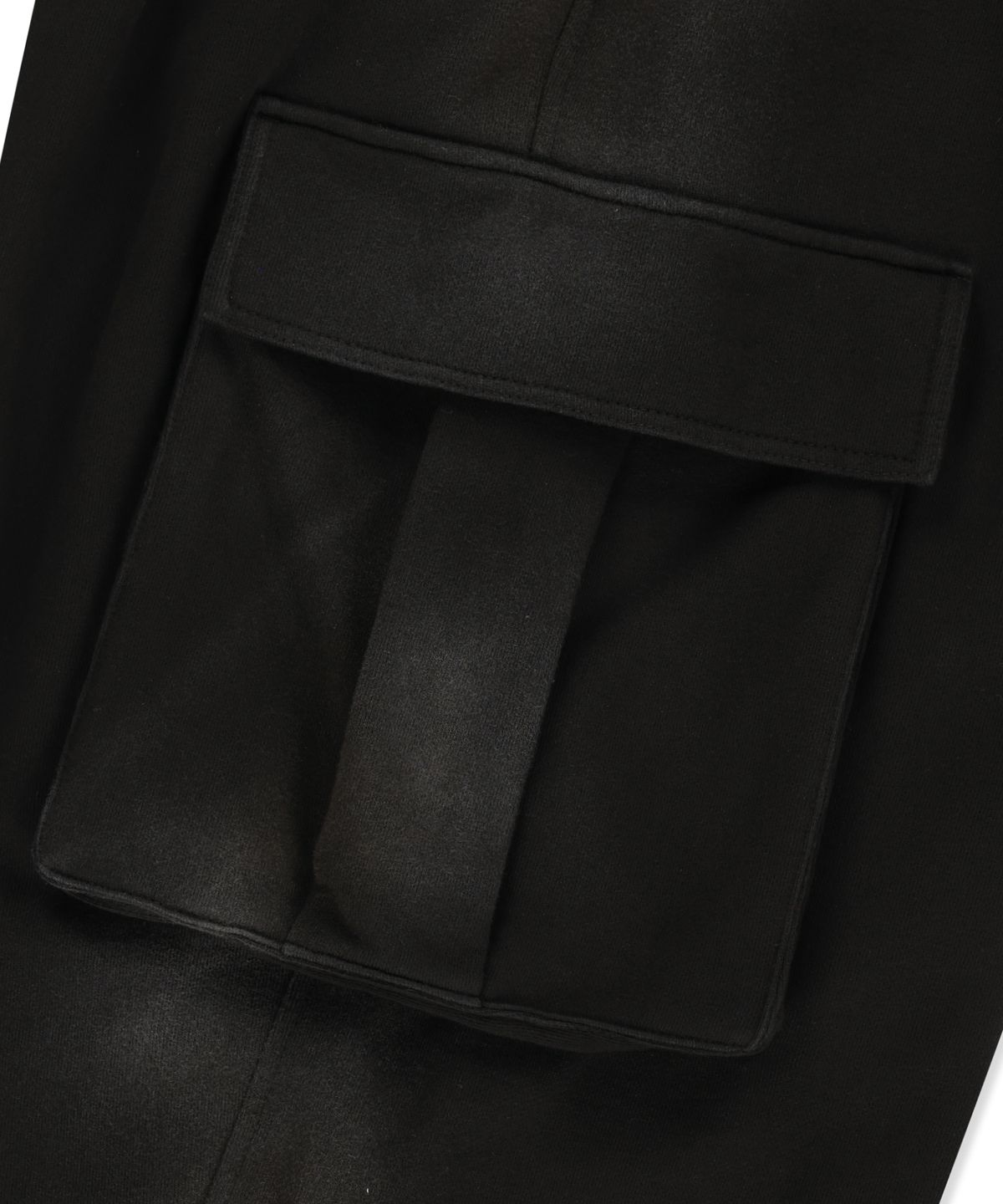 브라운브레스(BROWNBREATH) CRUSH TAG WASHED CARGO PANTS - BLACK