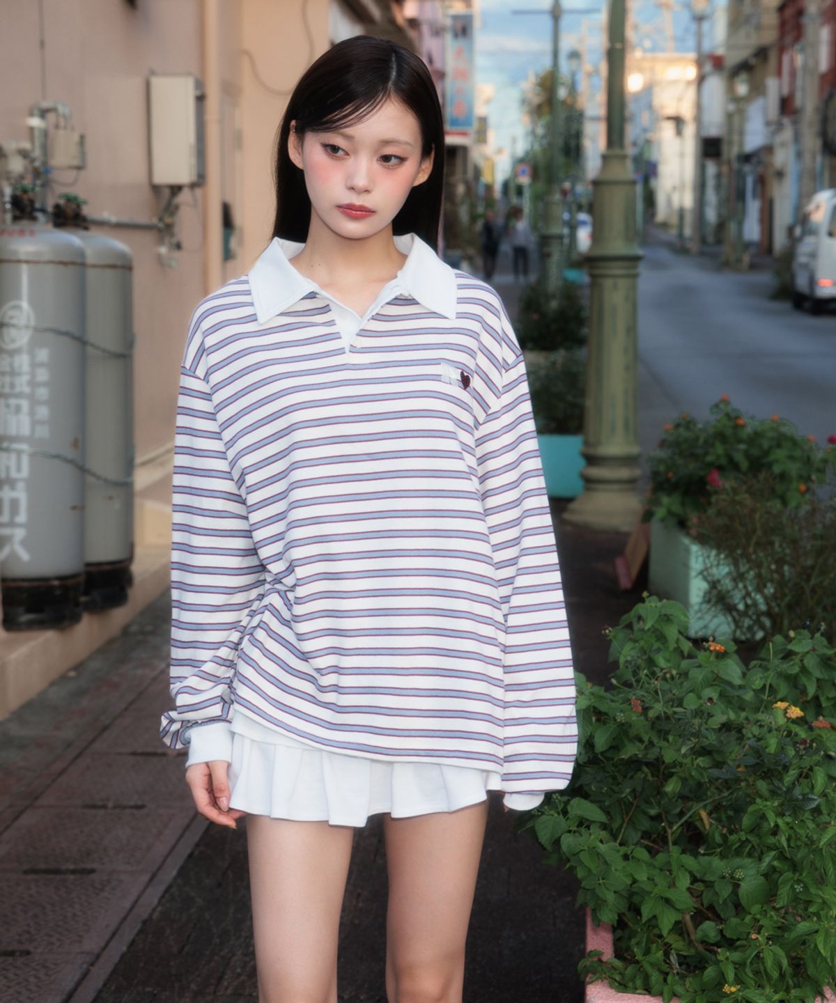 로제프란츠(ROSEFRANTZ) Stripe Collar Long Sleeve [Ivory]