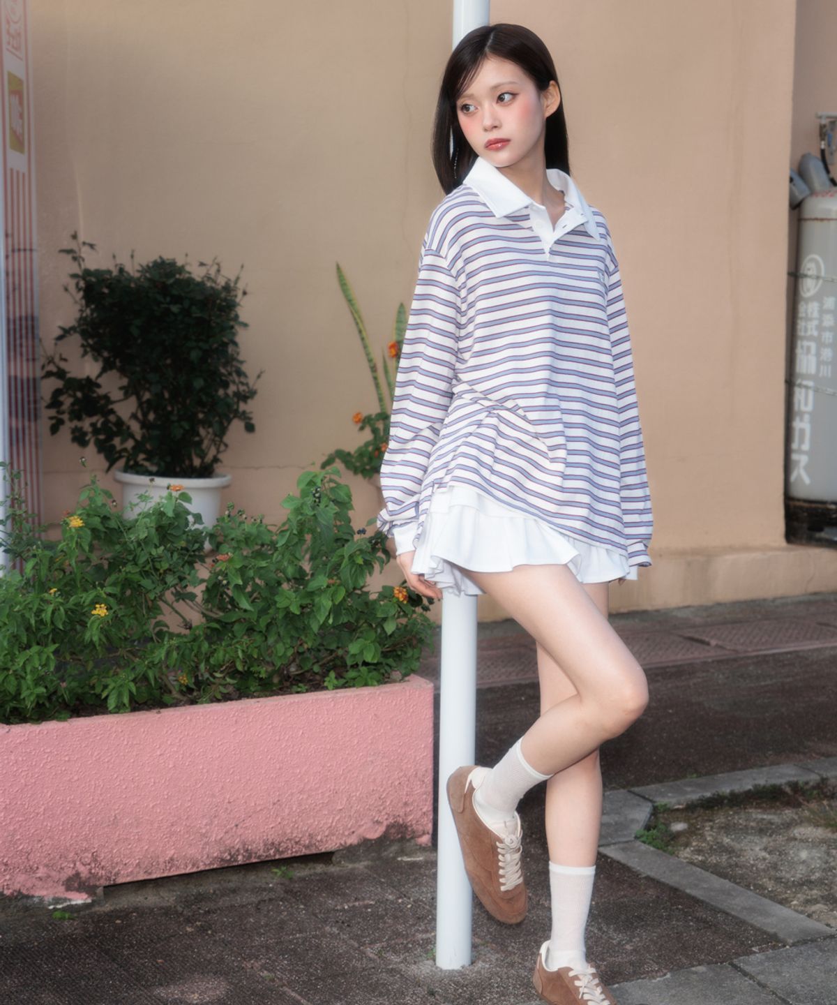 로제프란츠(ROSEFRANTZ) Stripe Collar Long Sleeve [Ivory]