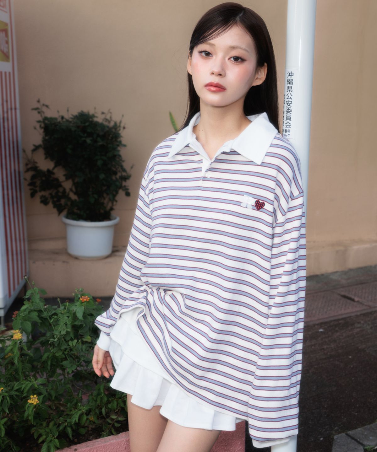로제프란츠(ROSEFRANTZ) Stripe Collar Long Sleeve [Ivory]