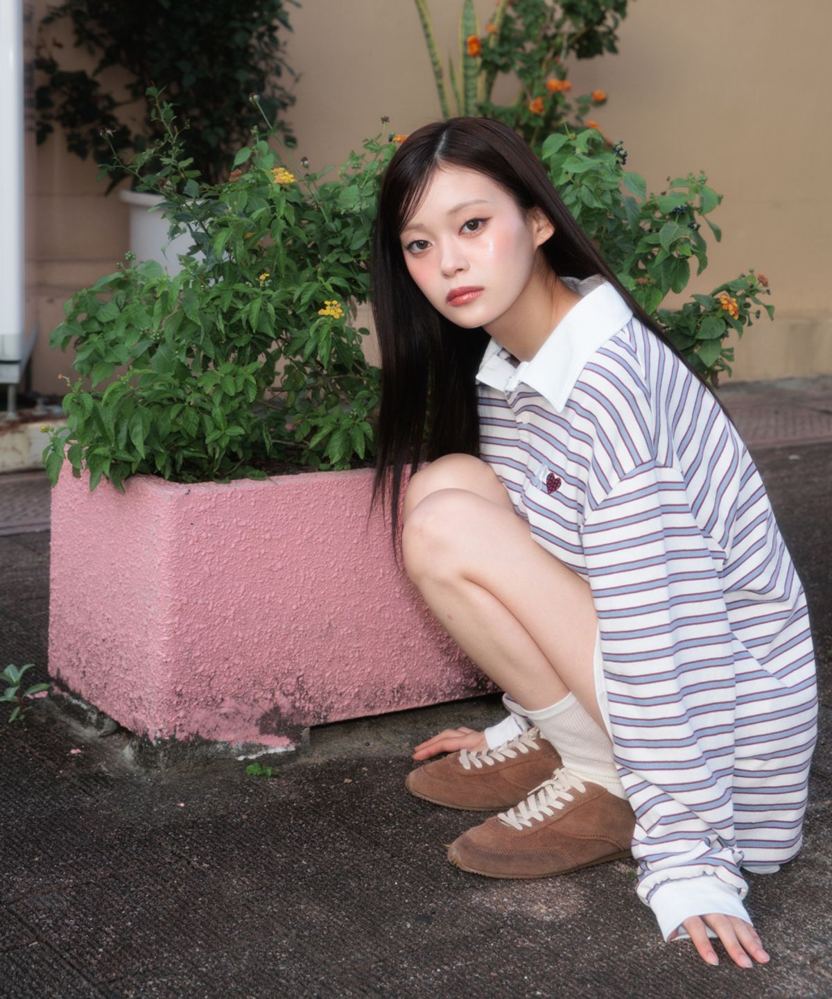 로제프란츠(ROSEFRANTZ) Stripe Collar Long Sleeve [Ivory]