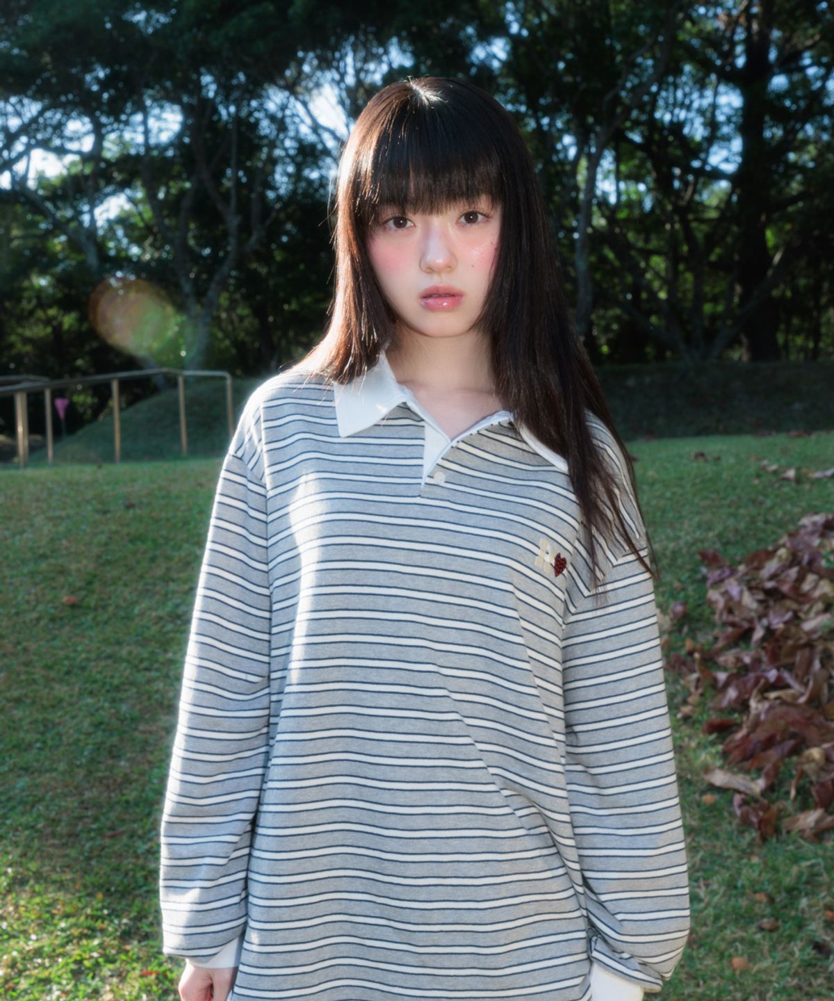 로제프란츠(ROSEFRANTZ) Stripe Collar Long Sleeve [Gray]