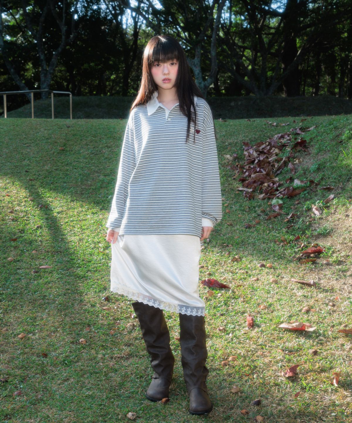 로제프란츠(ROSEFRANTZ) Stripe Collar Long Sleeve [Gray]