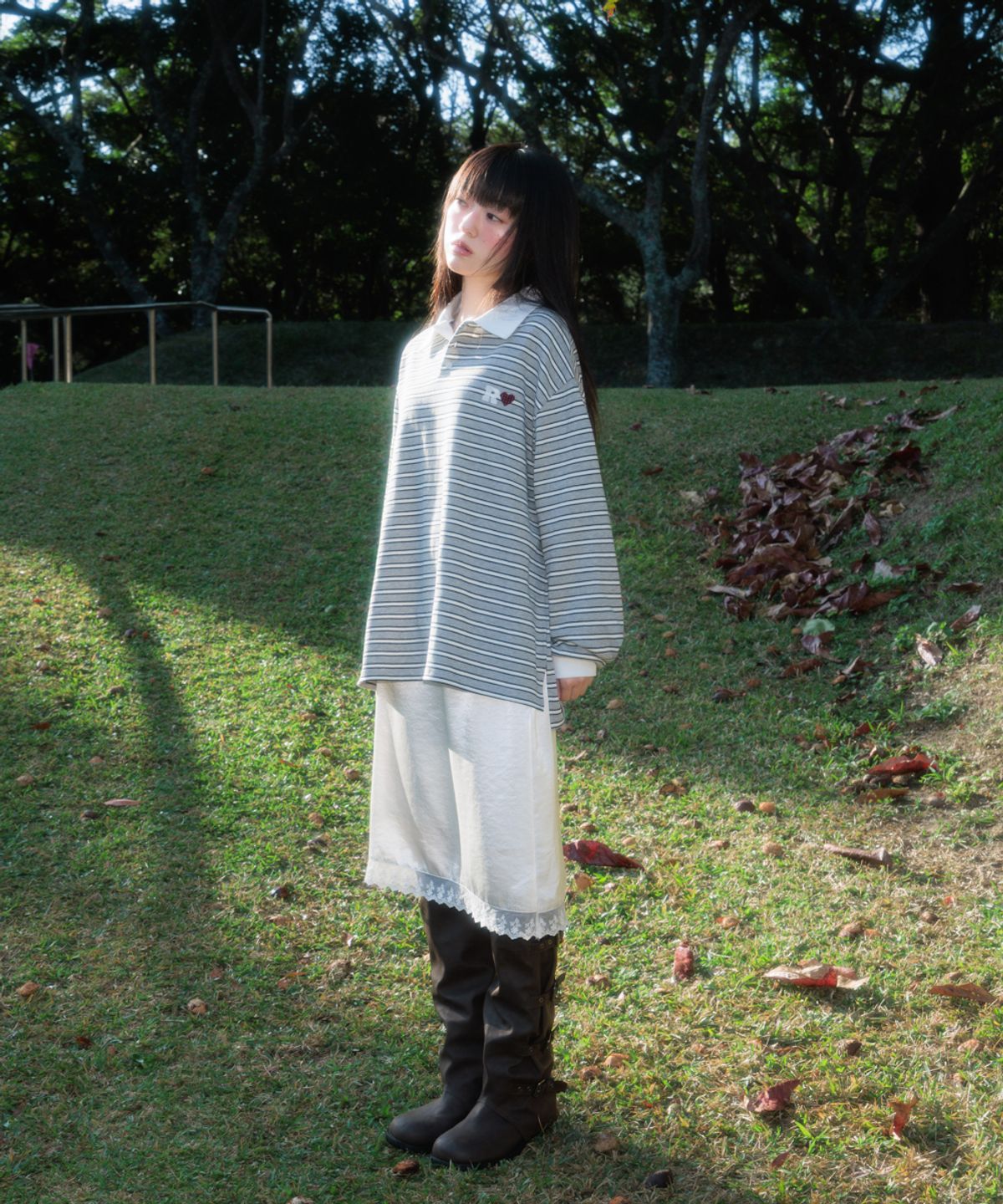 로제프란츠(ROSEFRANTZ) Stripe Collar Long Sleeve [Gray]