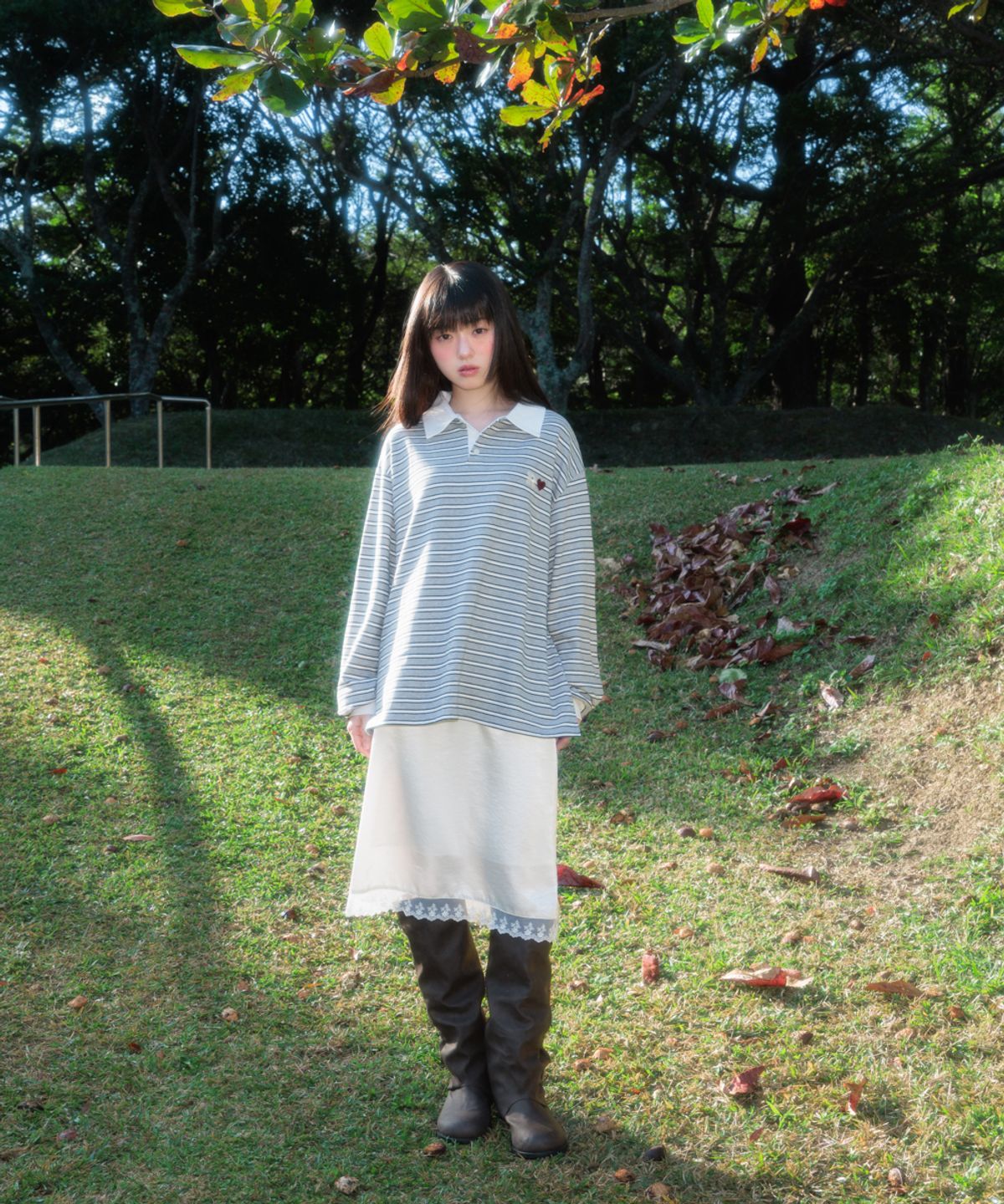 로제프란츠(ROSEFRANTZ) Stripe Collar Long Sleeve [Gray]