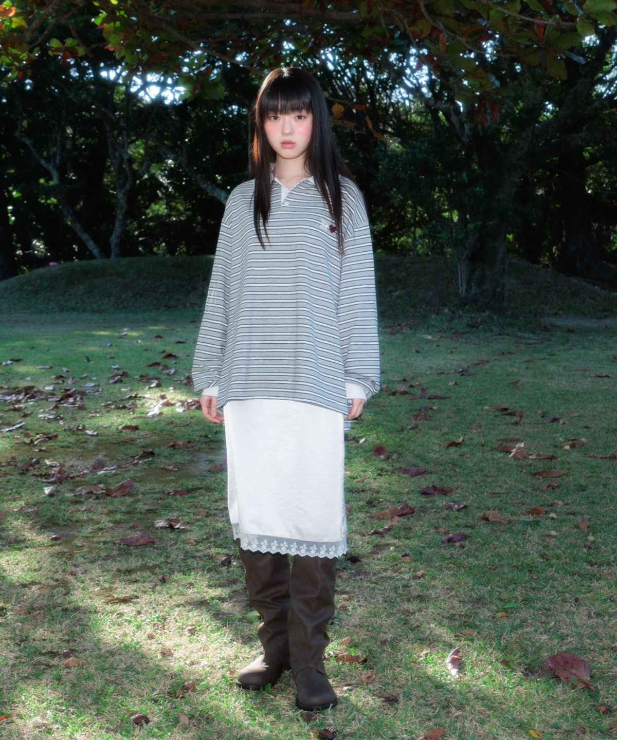 로제프란츠(ROSEFRANTZ) Stripe Collar Long Sleeve [Gray]