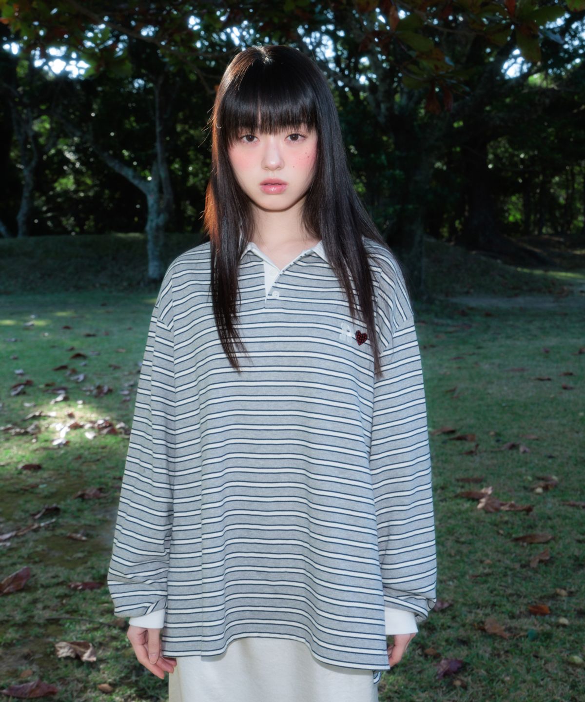로제프란츠(ROSEFRANTZ) Stripe Collar Long Sleeve [Gray]
