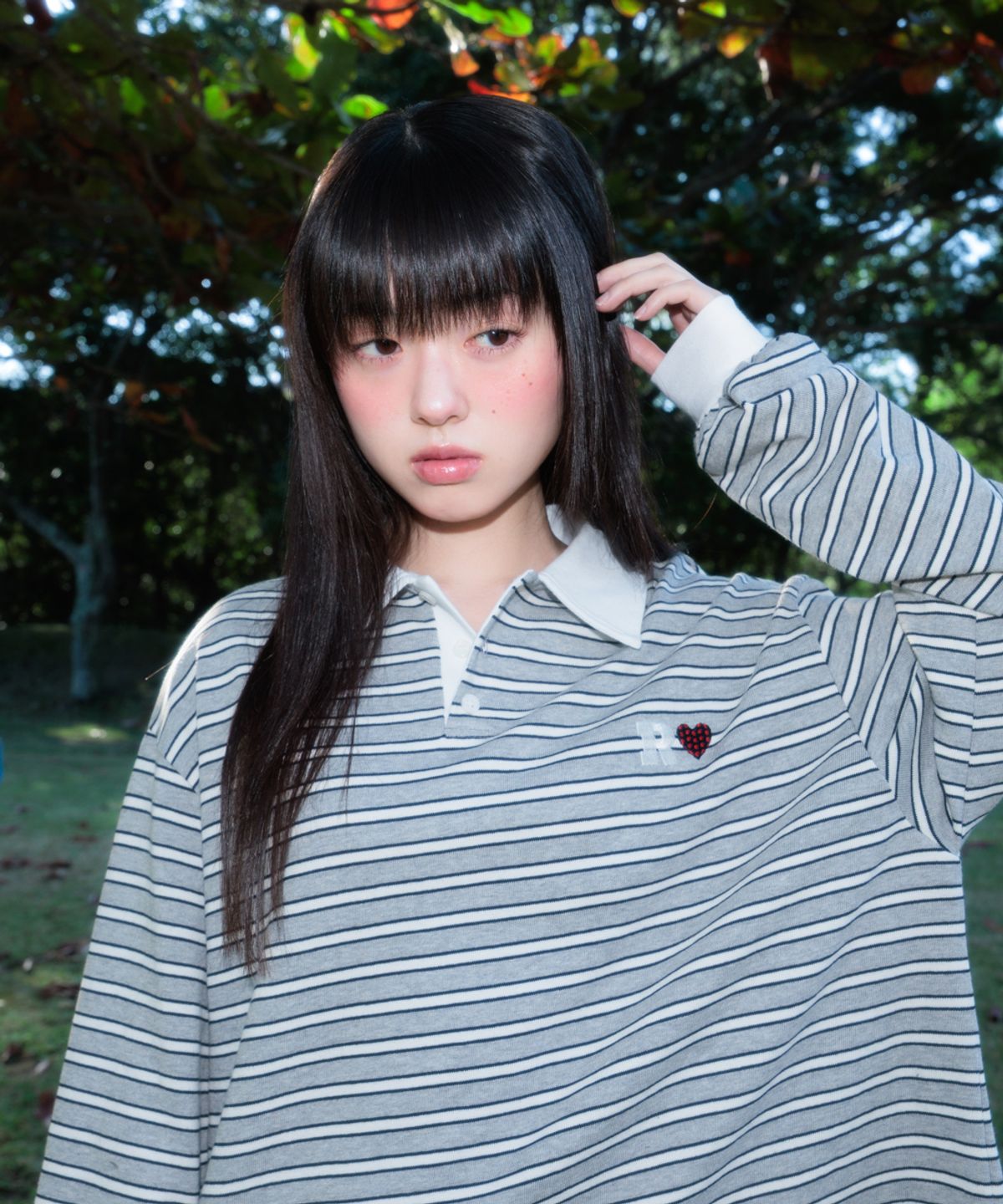 로제프란츠(ROSEFRANTZ) Stripe Collar Long Sleeve [Gray]