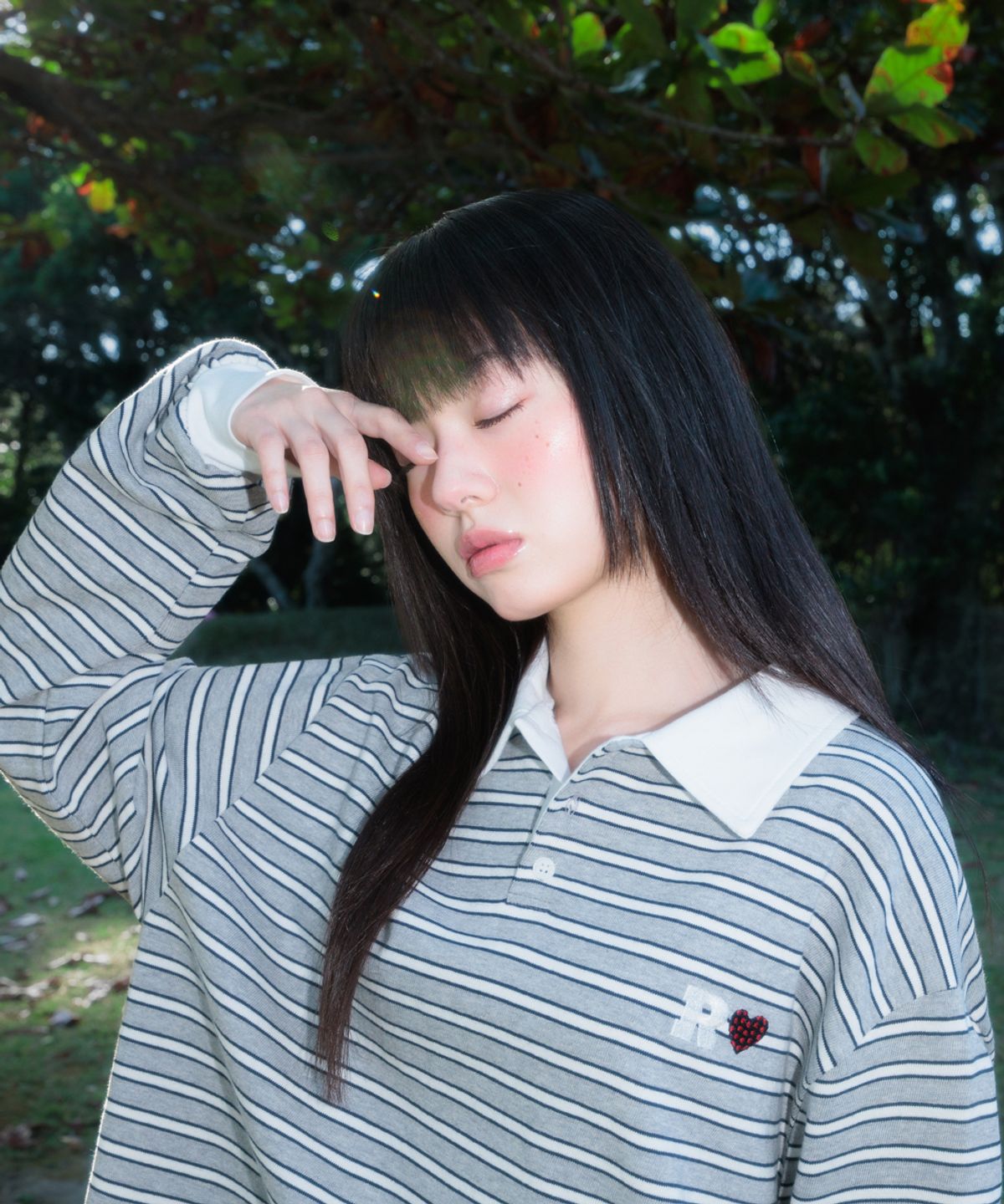로제프란츠(ROSEFRANTZ) Stripe Collar Long Sleeve [Gray]