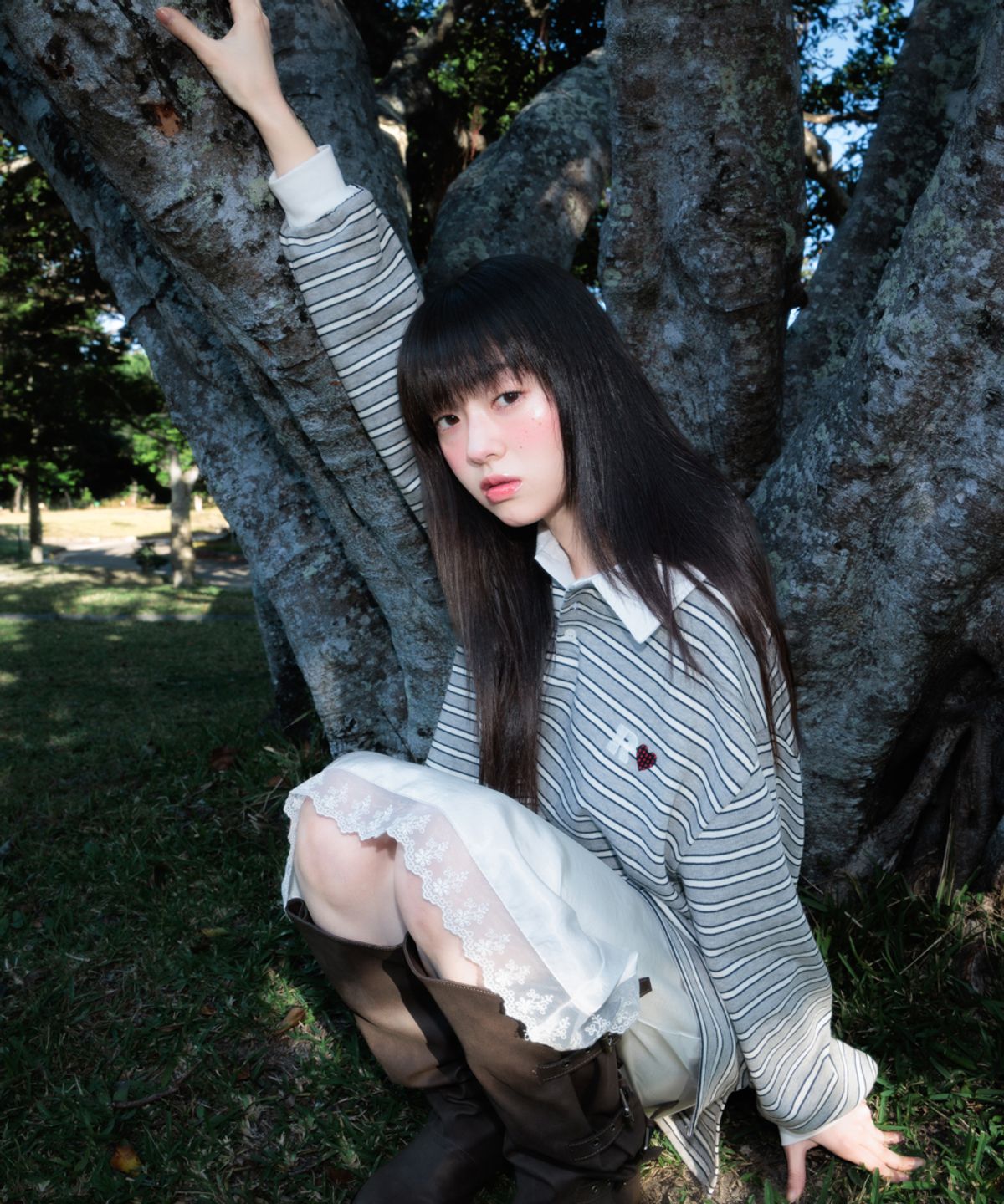 로제프란츠(ROSEFRANTZ) Stripe Collar Long Sleeve [Gray]