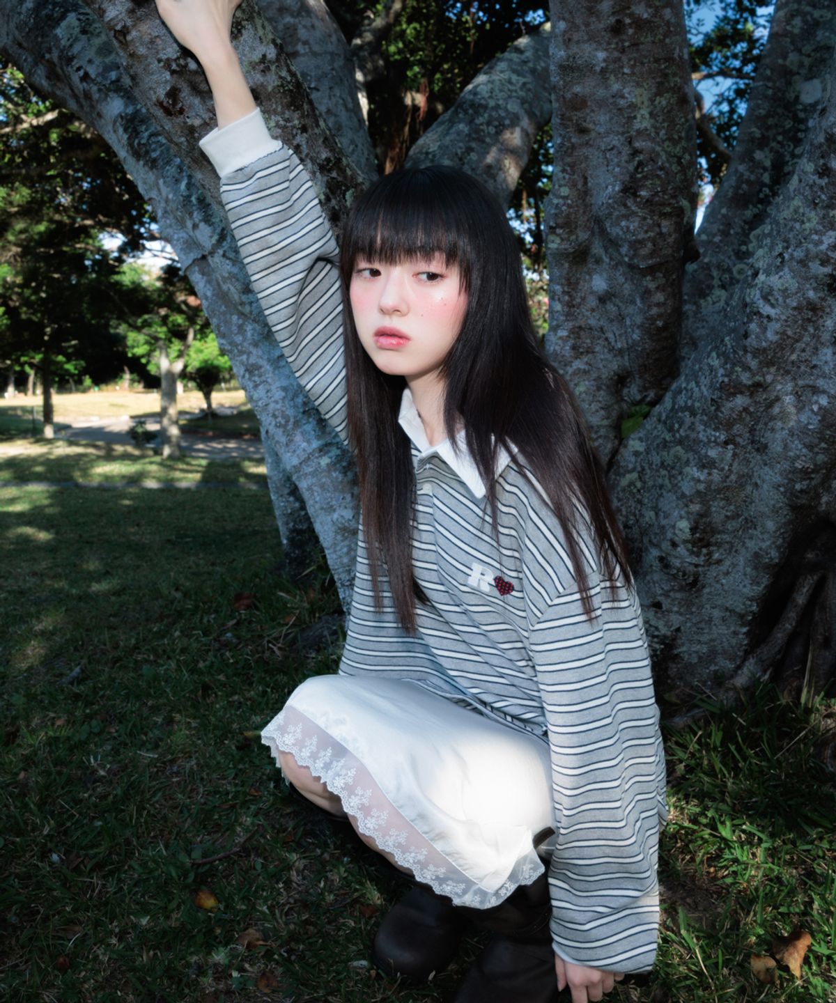 로제프란츠(ROSEFRANTZ) Stripe Collar Long Sleeve [Gray]