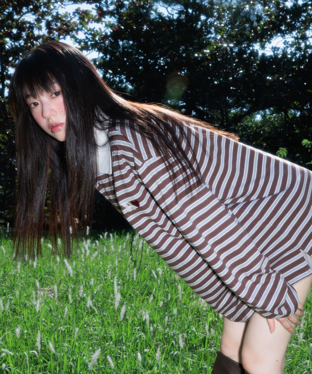 로제프란츠(ROSEFRANTZ) Stripe Collar Long Sleeve [Brown]