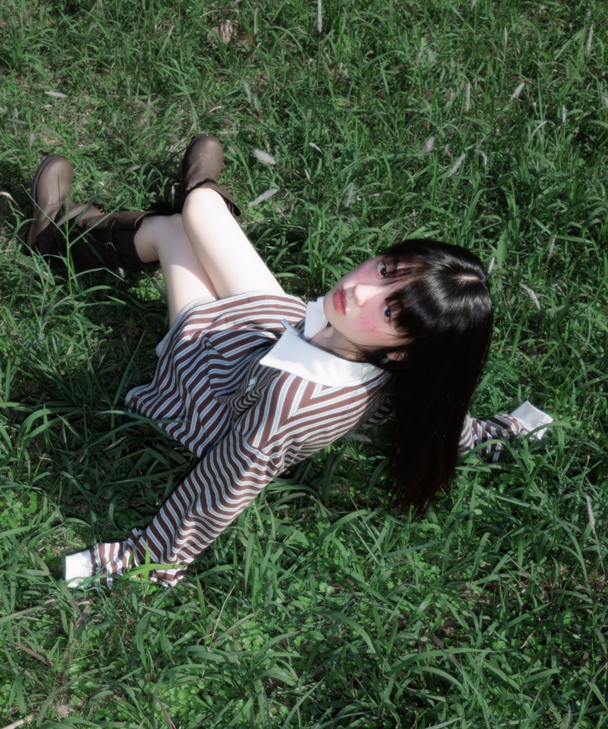 로제프란츠(ROSEFRANTZ) Stripe Collar Long Sleeve [Brown]