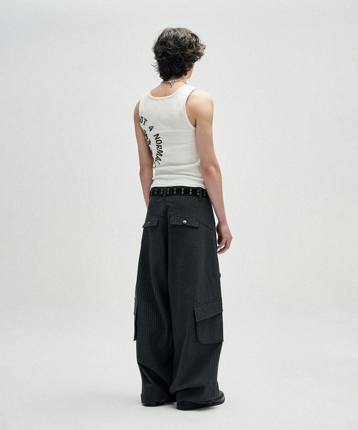 낫포너드(NOT4NERD) TR Stripe Curved Pants - Charcoal