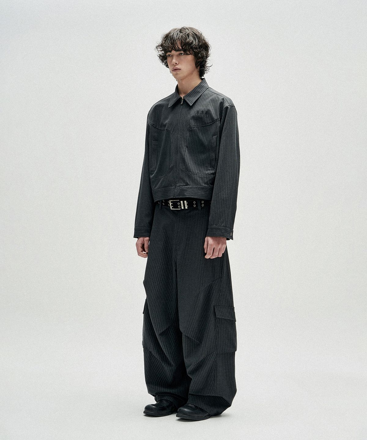 낫포너드(NOT4NERD) TR Stripe Curved Pants - Charcoal