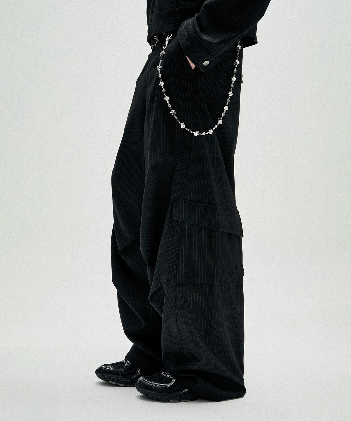낫포너드(NOT4NERD) TR Stripe Curved Pants - Black