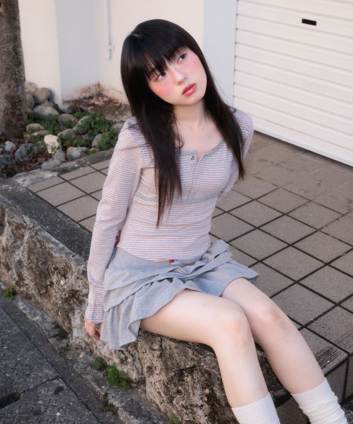 로제프란츠(ROSEFRANTZ) Button Stripe Long Sleeve [Pink]