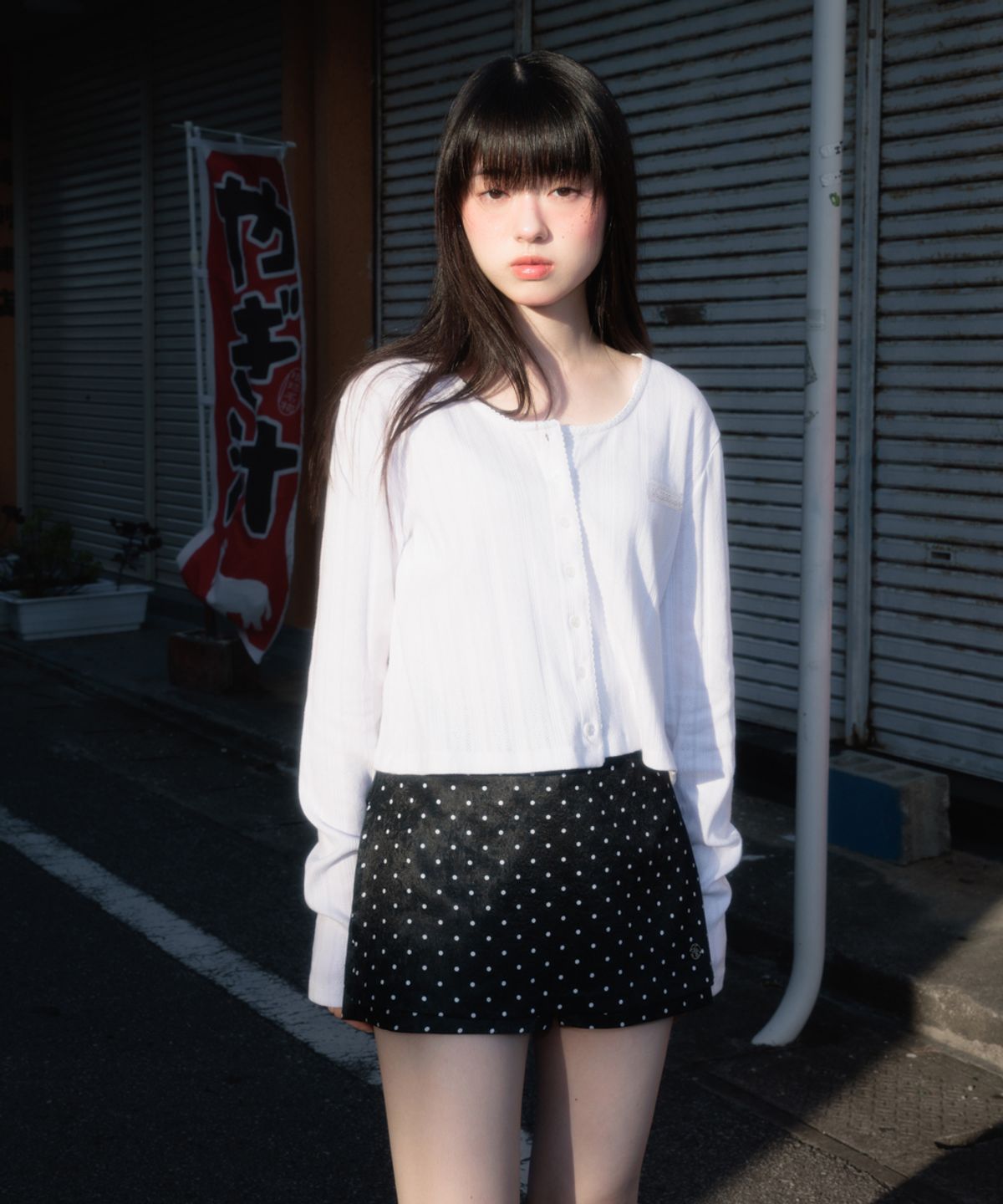 로제프란츠(ROSEFRANTZ) Dot Back Pocket Skirt Pants [Black]