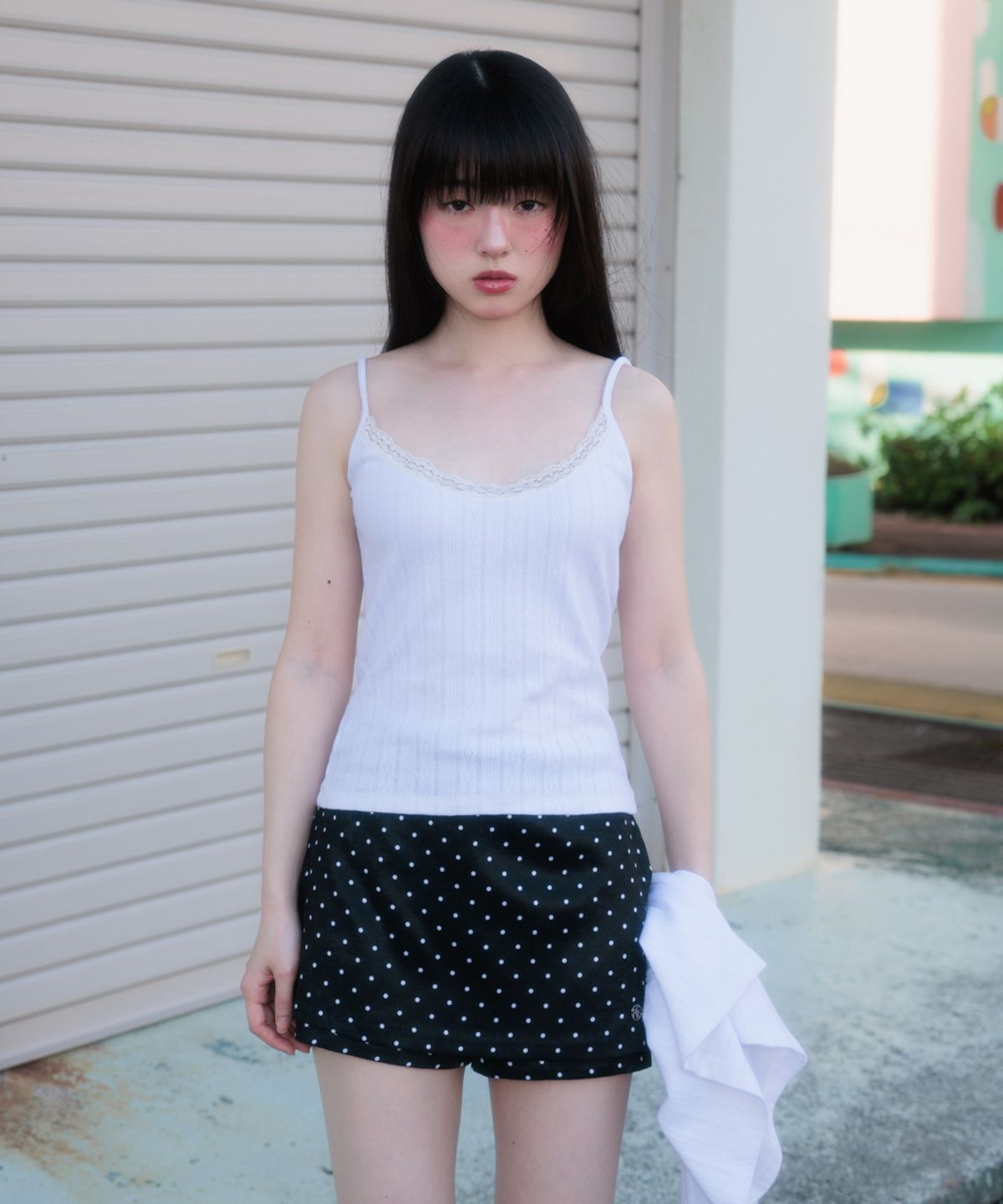 로제프란츠(ROSEFRANTZ) Dot Back Pocket Skirt Pants [Black]