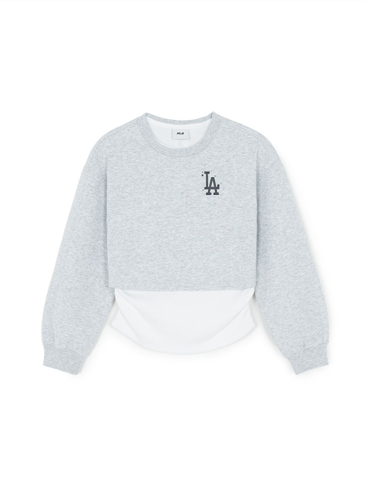 엠엘비 키즈(MLB KIDS) 스트릿 걸즈 레이어드 맨투맨 LA (L.Melange Grey)