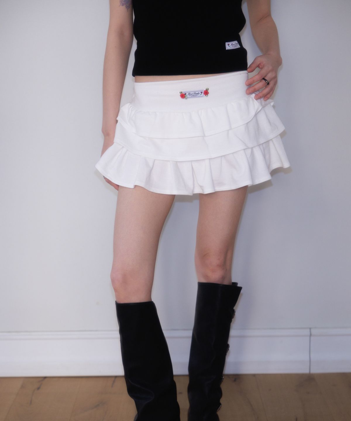 로제프란츠(ROSEFRANTZ) Rose Cancan Mini Skirt [White]