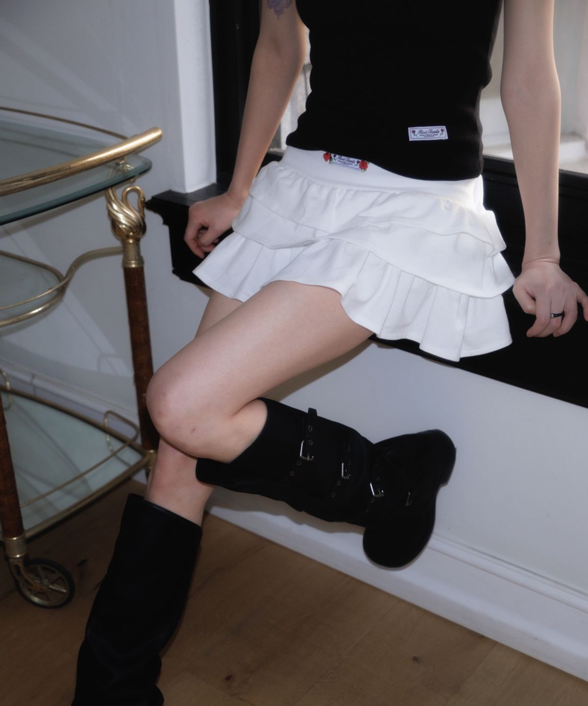 로제프란츠(ROSEFRANTZ) Rose Cancan Mini Skirt [White]