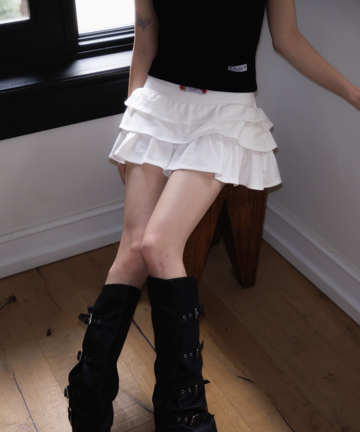 로제프란츠(ROSEFRANTZ) Rose Cancan Mini Skirt [White]